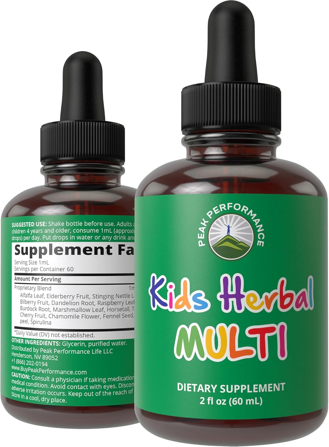 Kids Vitamins from Herbs. Liquid Kids Herbal Multivitamin. No Bitter Taste. Sugar Free 14-in-1 Vegan Supplement Drops for Toddlers, Children, Teens. Mixed in Water They Won't Even Taste It