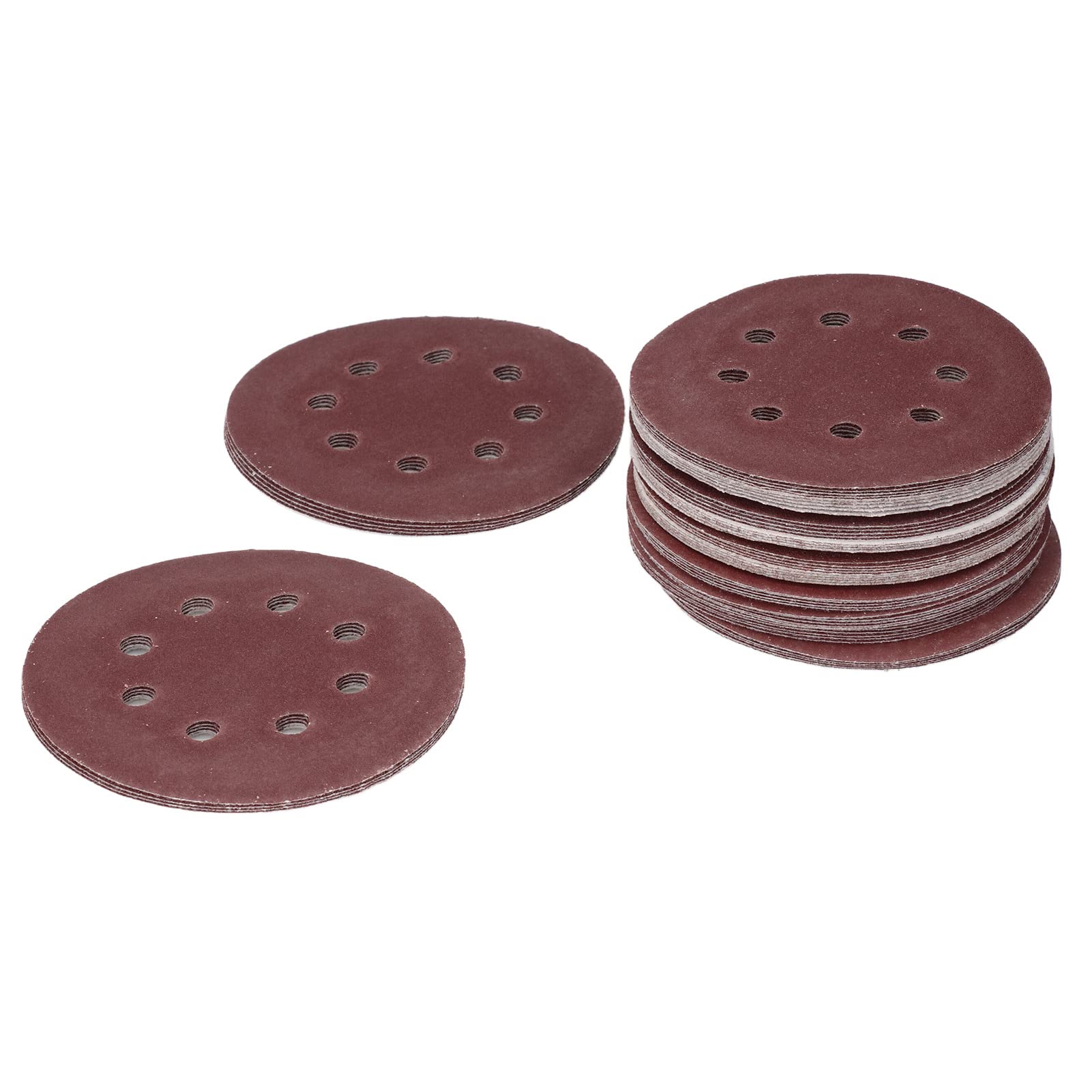 125 pezzi 8 fori carta vetrata rotonda gancio loop dischi abrasivi carburo di silicio lucidatura metallo legno 5 pollici