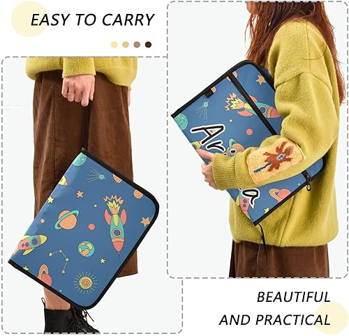 Miniatura 4 de Custom Rocket Moon Earth Star Expanding File Folders 13 Pockets Accordion File Folder with Labels Personalized Accordian File Organizer Customized