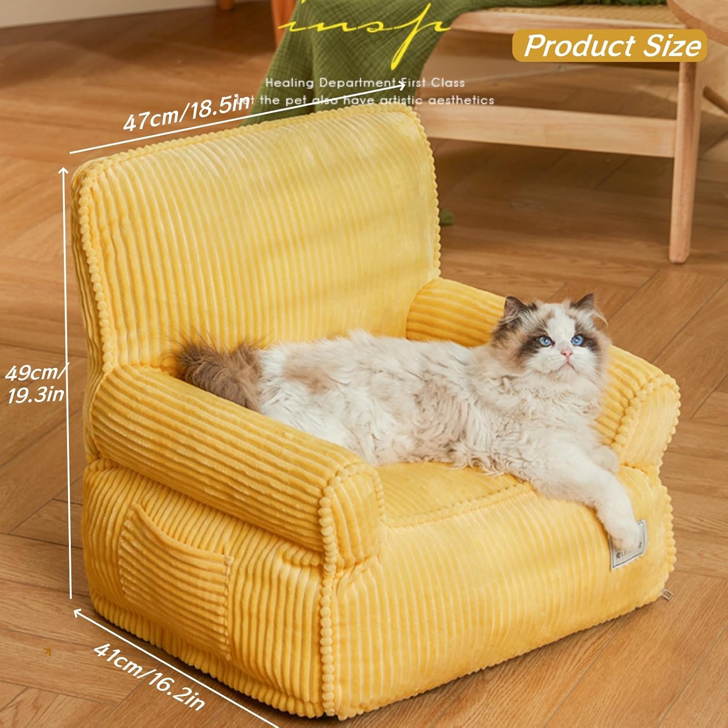 review Pet Couch Bed, Detachable and Washable Cat Beds,Durable PP Cotton Cat Couch Pet Sofa Bed Puppy Sleeping Bed Soft Anti-Slip for Medium Small Dogs & Cats.