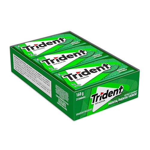 Chiclete Trident Menta Sem Açúcar - Caixa com 21 unid. de 8g