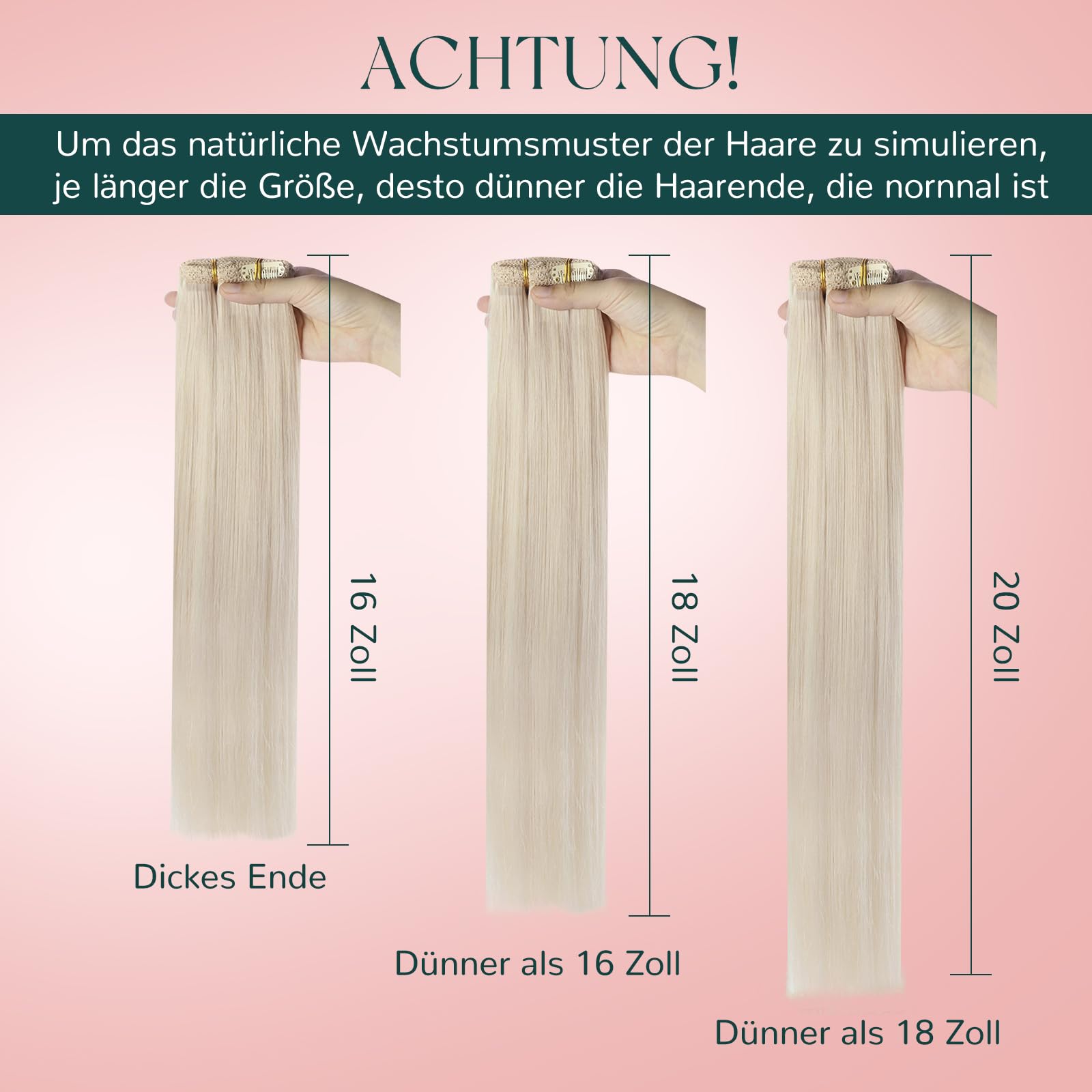 Easyouth Clip in Extensions Echthaar Blond Echthaar Clips in Extension Platinblond Clip in Remy Menschenhaar Extensions für Damen 7pz 40cm 120g #1000