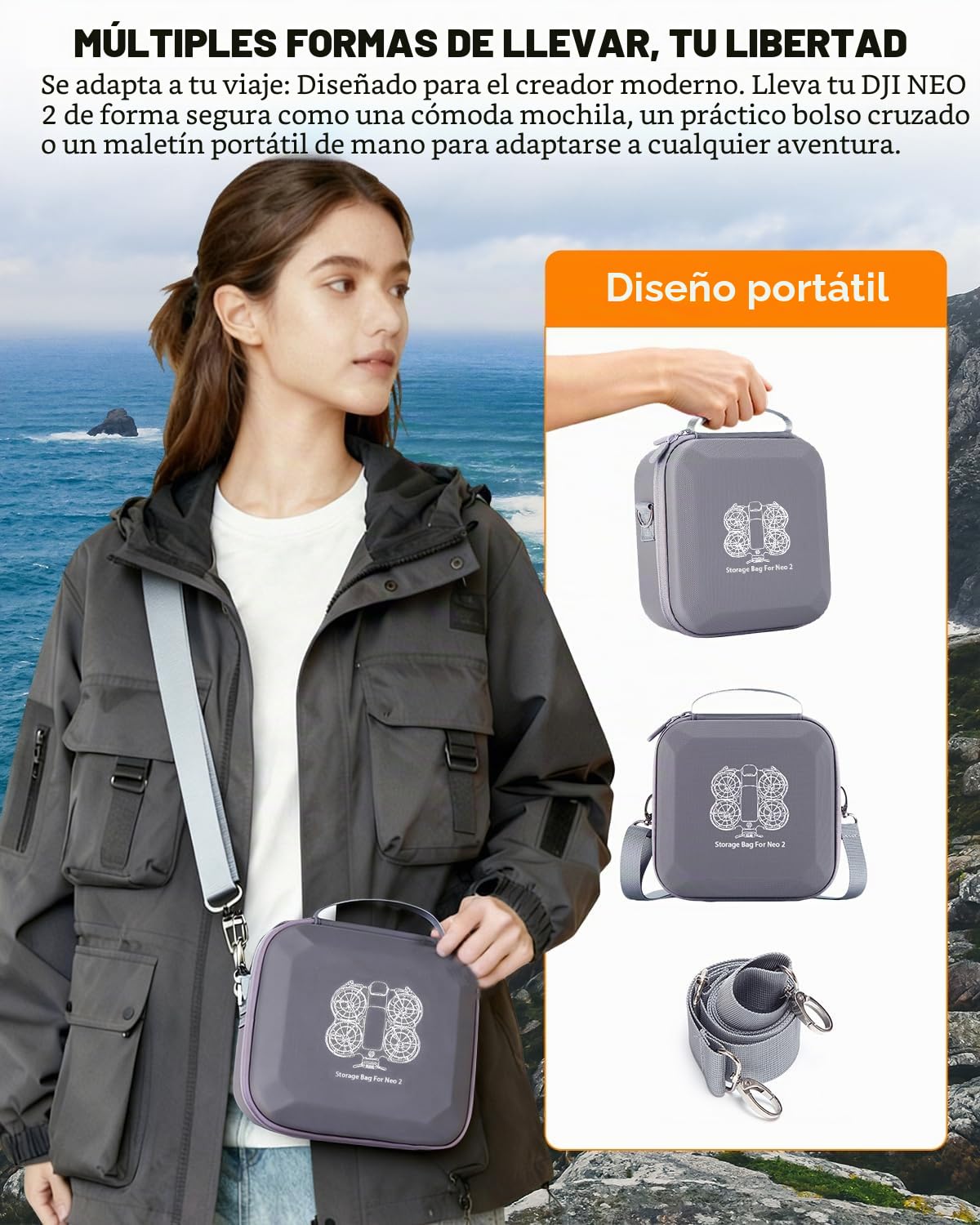 Funda rígida para DJI Neo 2 Fly More Combo Case, Neo 2 No-rc, Maleta