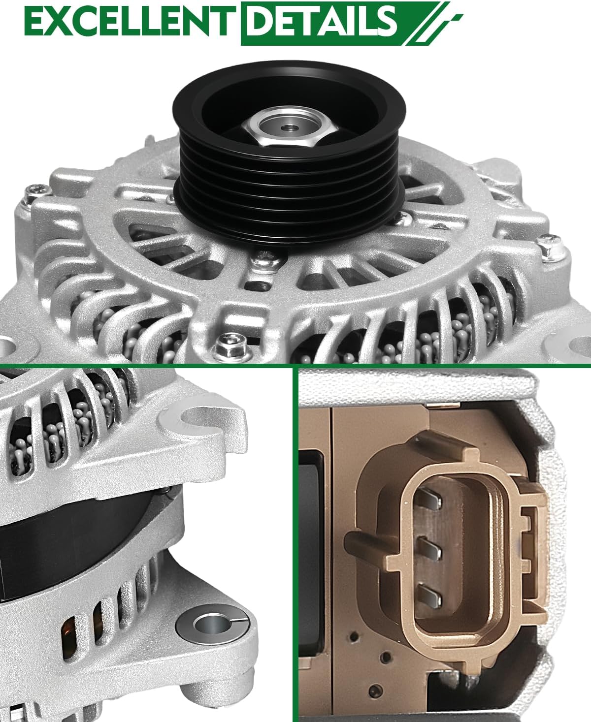 Stable Output Alternator for:-Ford Explorer 2011-2012 3.5L Edge 2011 2012 2013 3.7L Taurus Taurus X Flex, for:-Lincoln Mks Mkt Mkx 2009 2010 2012 2013 3.7L 12V 175A 6-Groove OE:8A4T-10300-AC