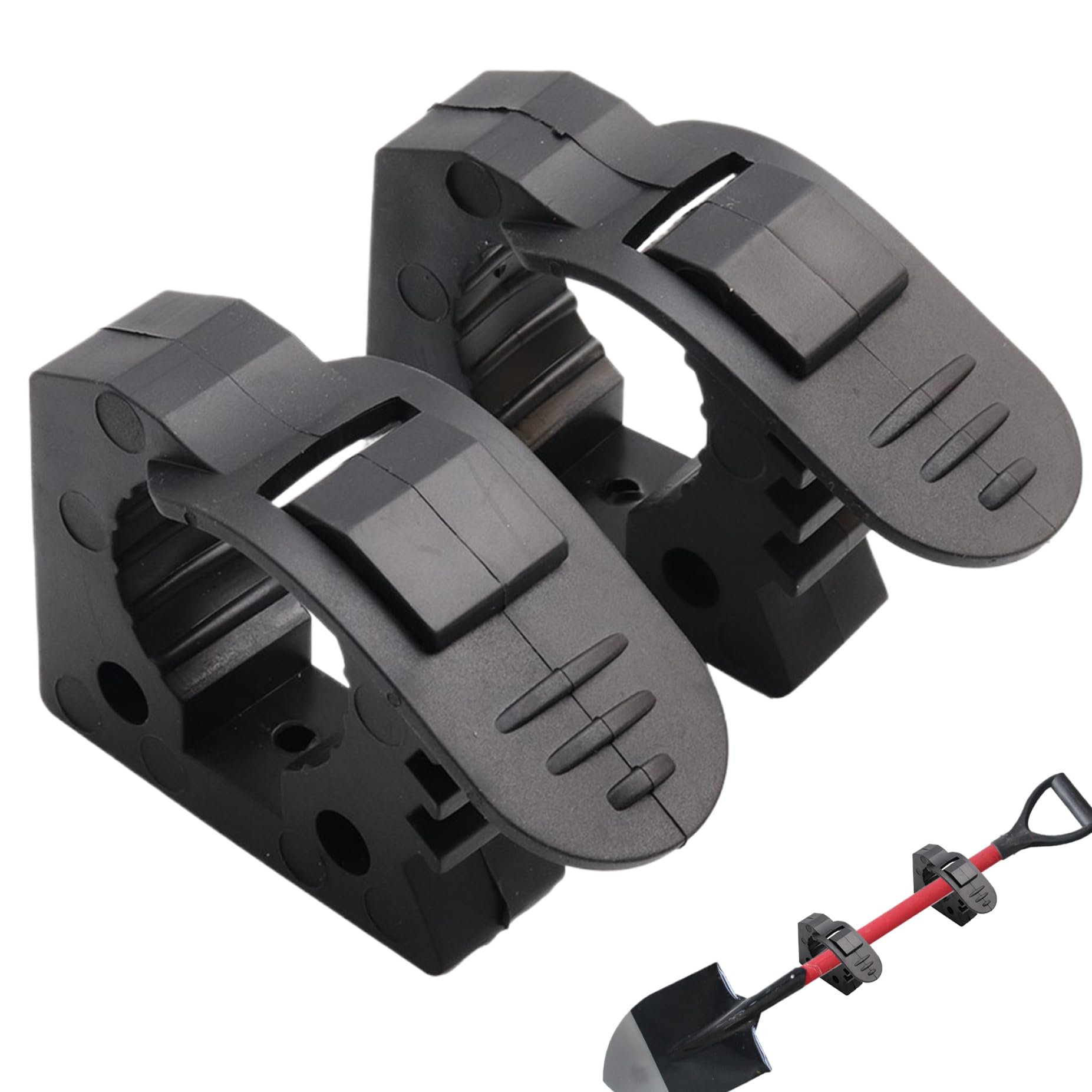 Rubber Clamp, Quick Release Clamp 2Pcs Non-Slip Rubber for 1.18-1.57in Diameter Tools Universal Strong Load TUV ATV Van Trucks Quick Grip Clamps for Shovel Axe, Shovel Mount