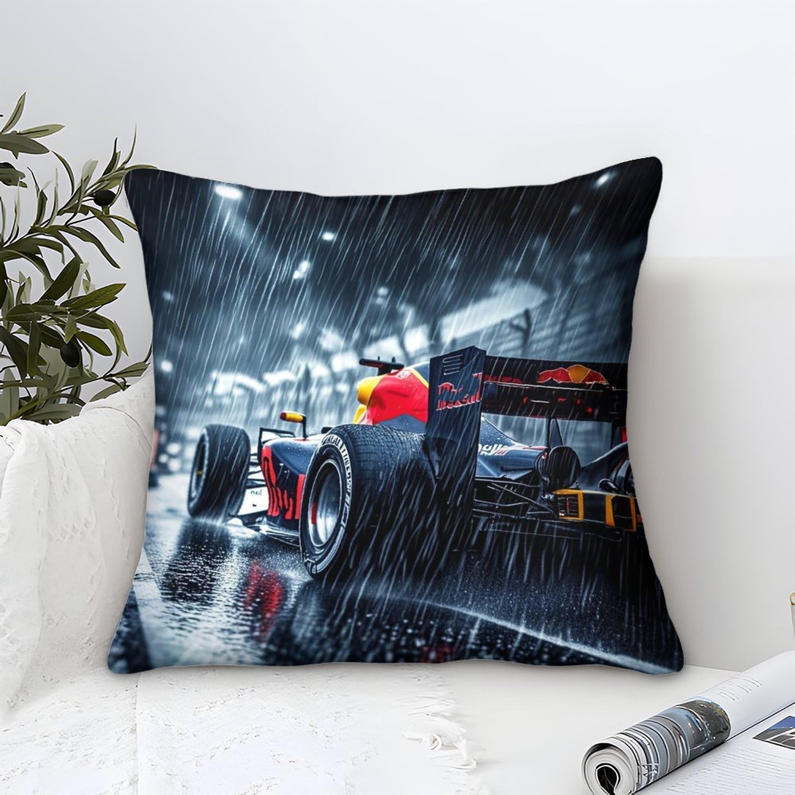 3U6C4M9K Formulaa Racing Cushion Cover Decor, Ornament Racing Car Pillow Cover for Home Livingroom Couch Bed Sofa Decorate Throw Pillow Case 50x50cm
