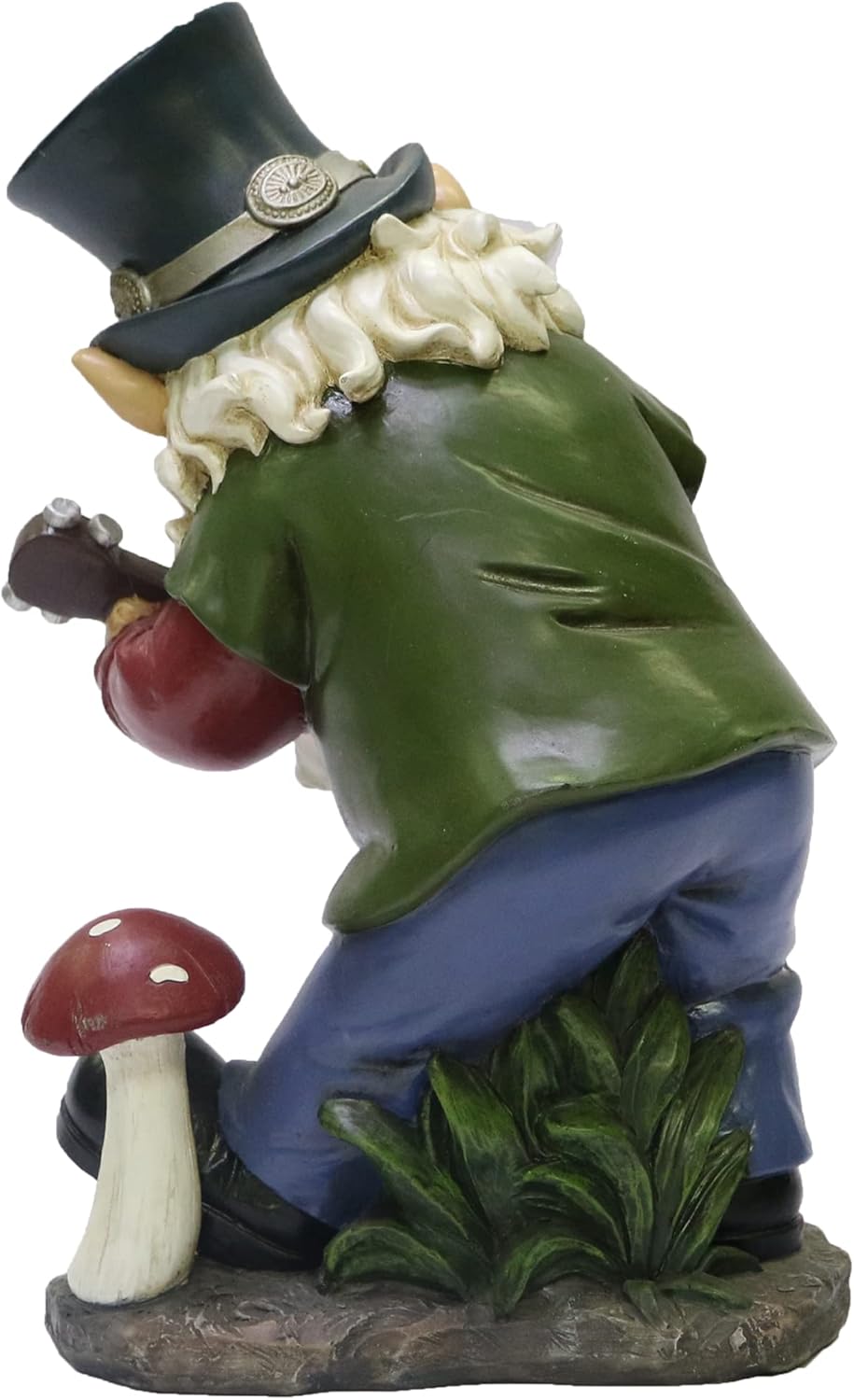 Nature's Mark Rock n Roll Gnome in a Band Playing Guitar Resin Statue Figurine Home Garden Decorative Accent Décor (9" H) - Image 2
