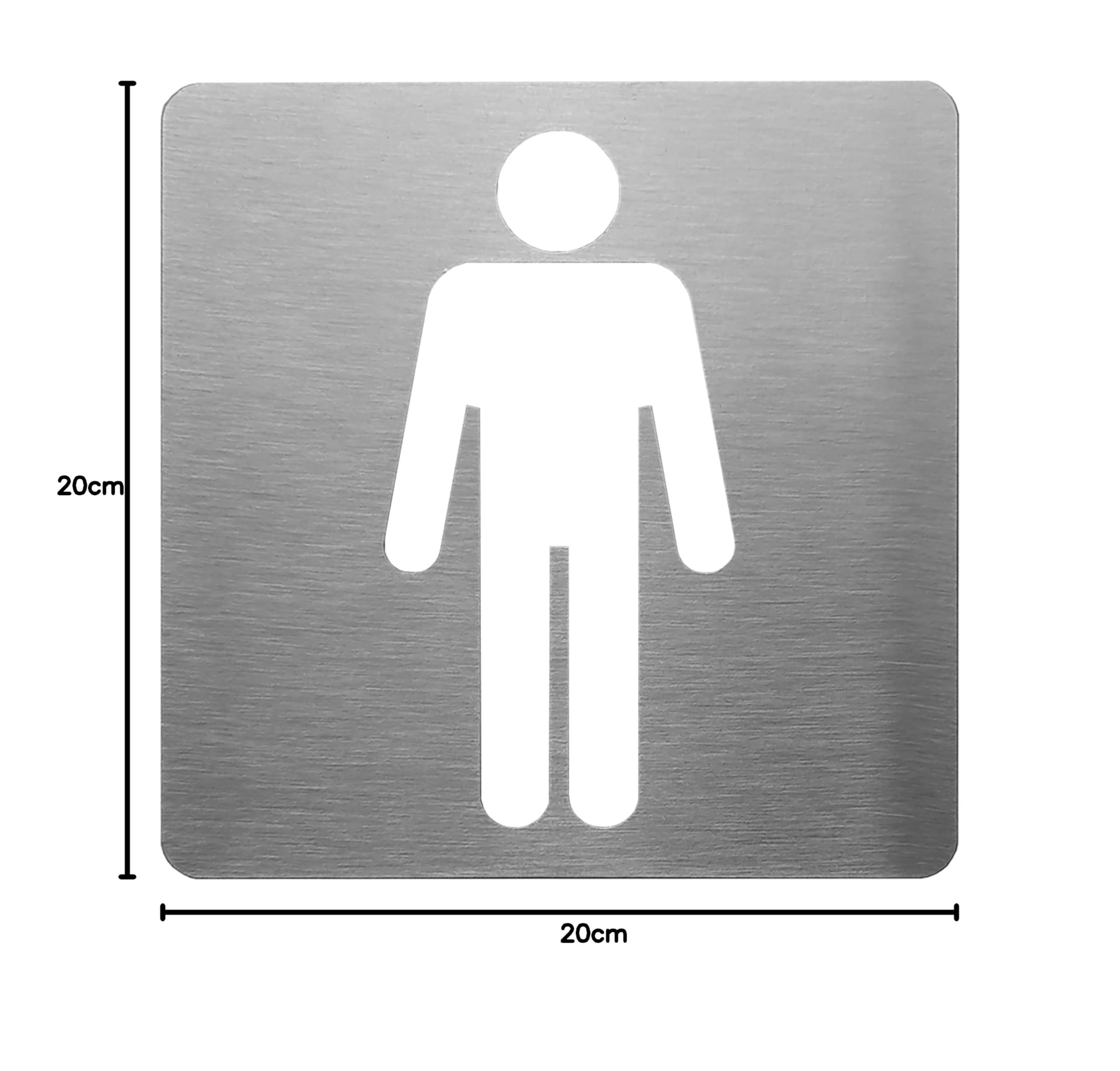 GUIZZO Creart - Targa Personalizzata Acciaio Inox per Locali Pubblici, Targhetta Personalizzata Bagno Donna, Uomo, Disabile, Targhetta Porta Ingresso Toilette Servizi Igienici Made in Italy, 20x20H cm