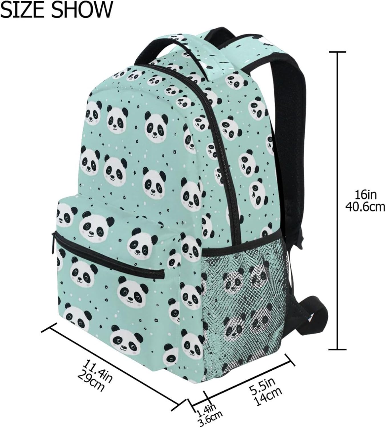 Cute Panda School Backpack for Kids Girls/Boys Teens Bookbag Student Backpacks Travel Daypack Shoulder Bags Medium