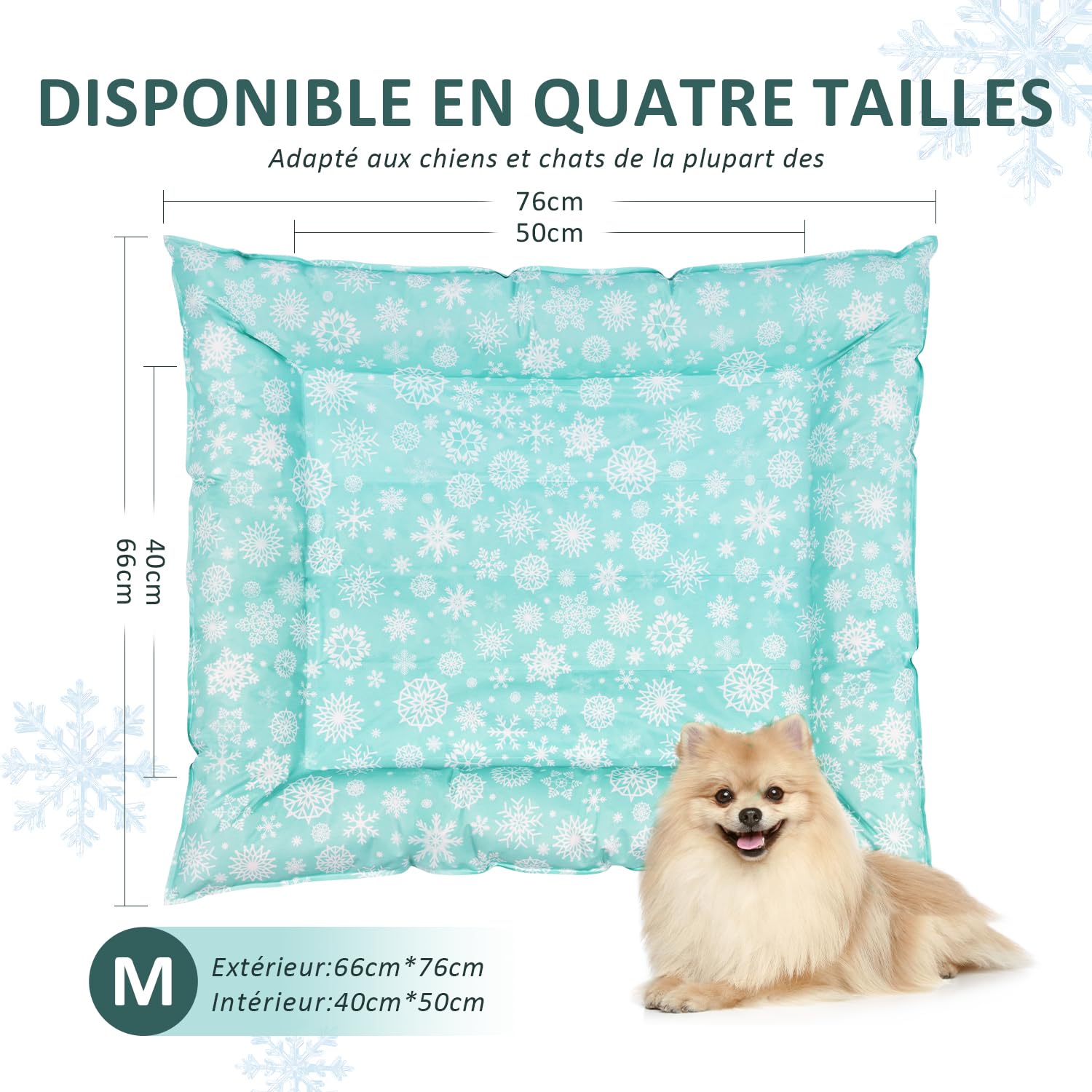 Pawtasy Tapis Rafraichissant pour Chien et Chats - Refroidissement Gel Non Toxique pour Animaux de Compagnie - Fraicheur Refrigerant Chat M 76 x 66 cm
