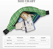 Amazon | 緑色のタータンチェック柄 ウエストポーチ ウエストバッグ