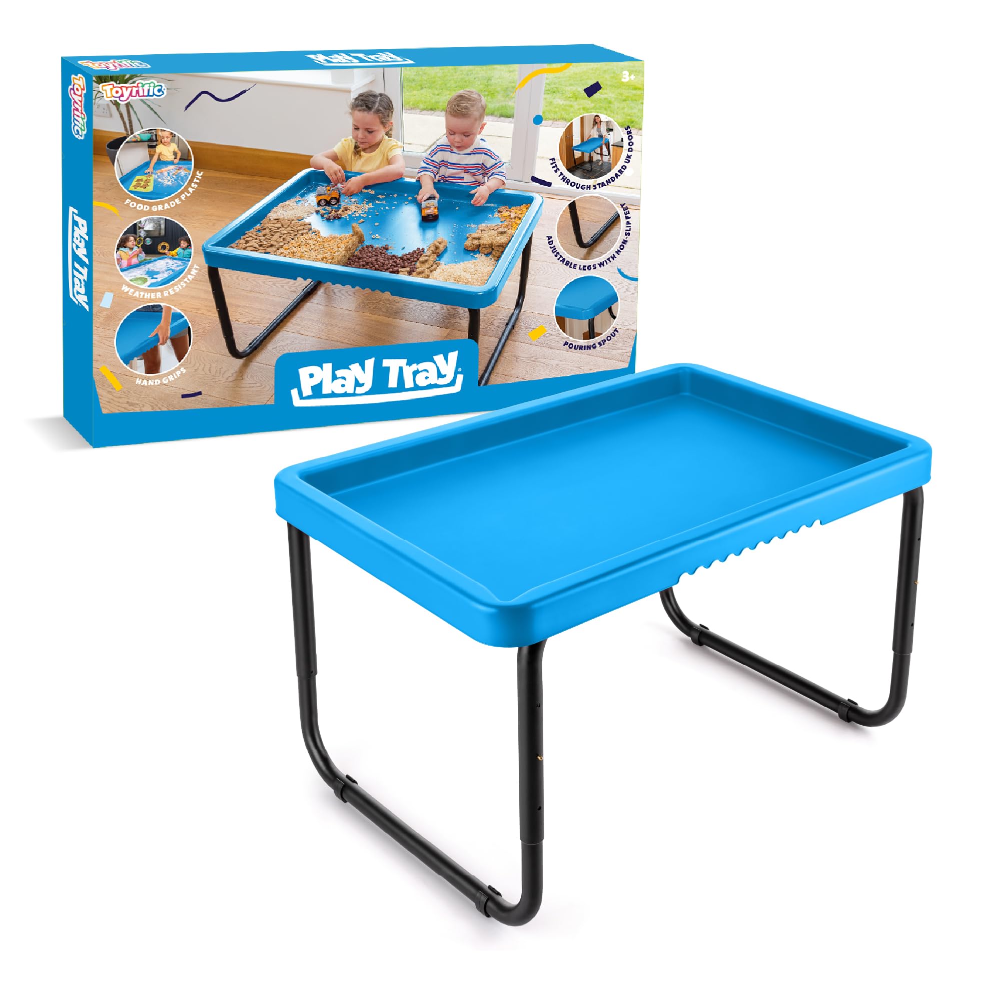 Play Tray Activity Table for Kids, Sensory Play Tray, Kids Messy Play Table, Water and Sand Play Table, Outdoor and Indoor Use