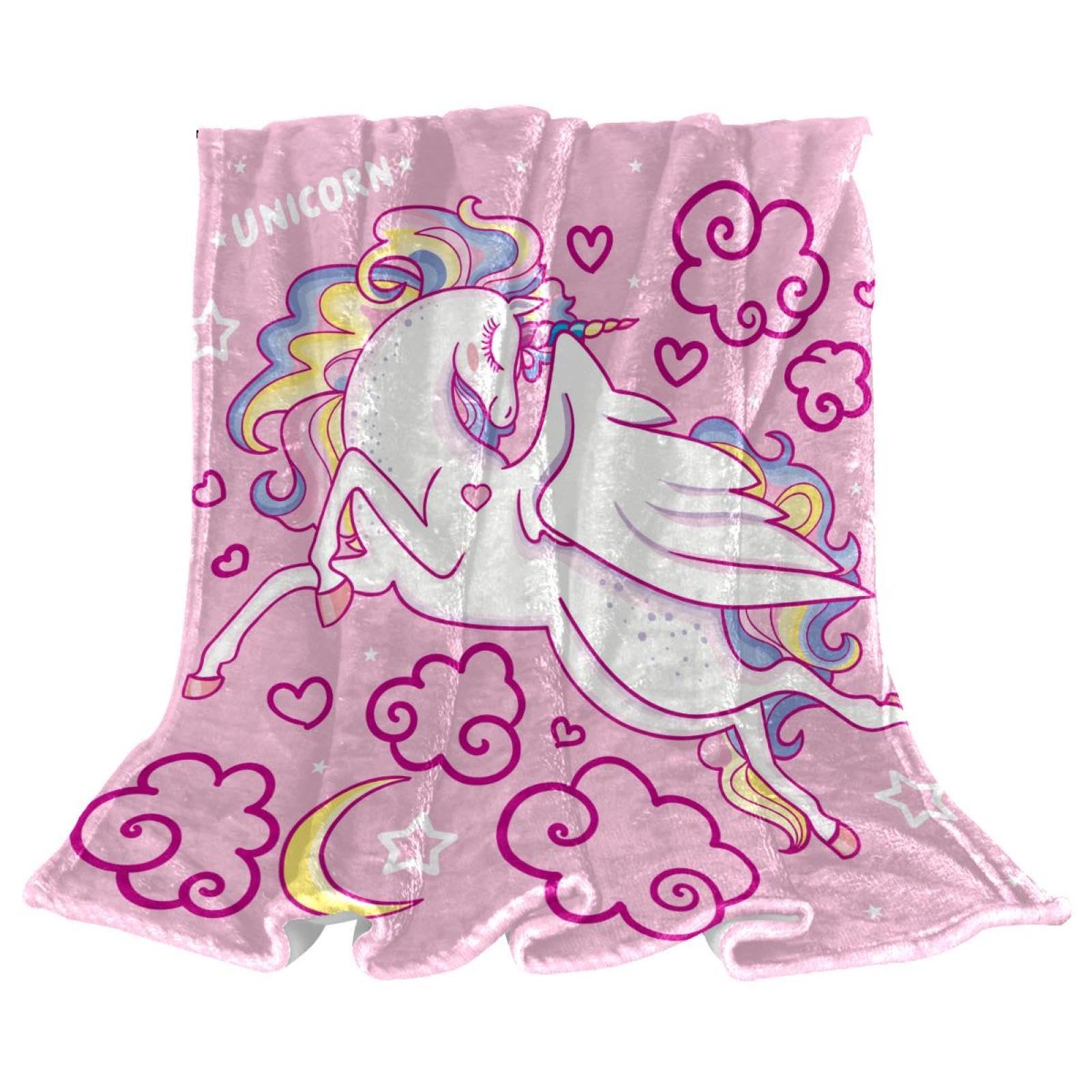 Couverture polaire licorne plaid chaud pour canapé salon et chambre