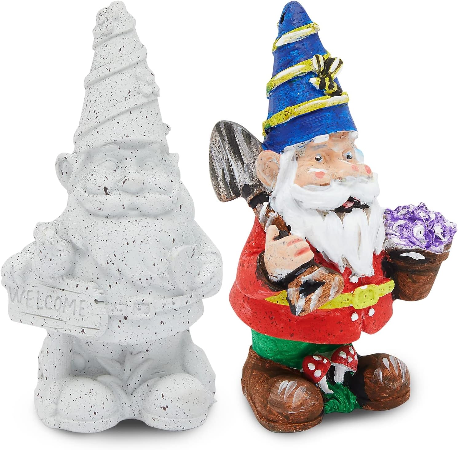 Gnomes Ceramic Painting Kit for Kids Adults and Teens with 3ml Paint Pod Strips, 2 Brushes, 2 Ready-to-Paint Ceramics