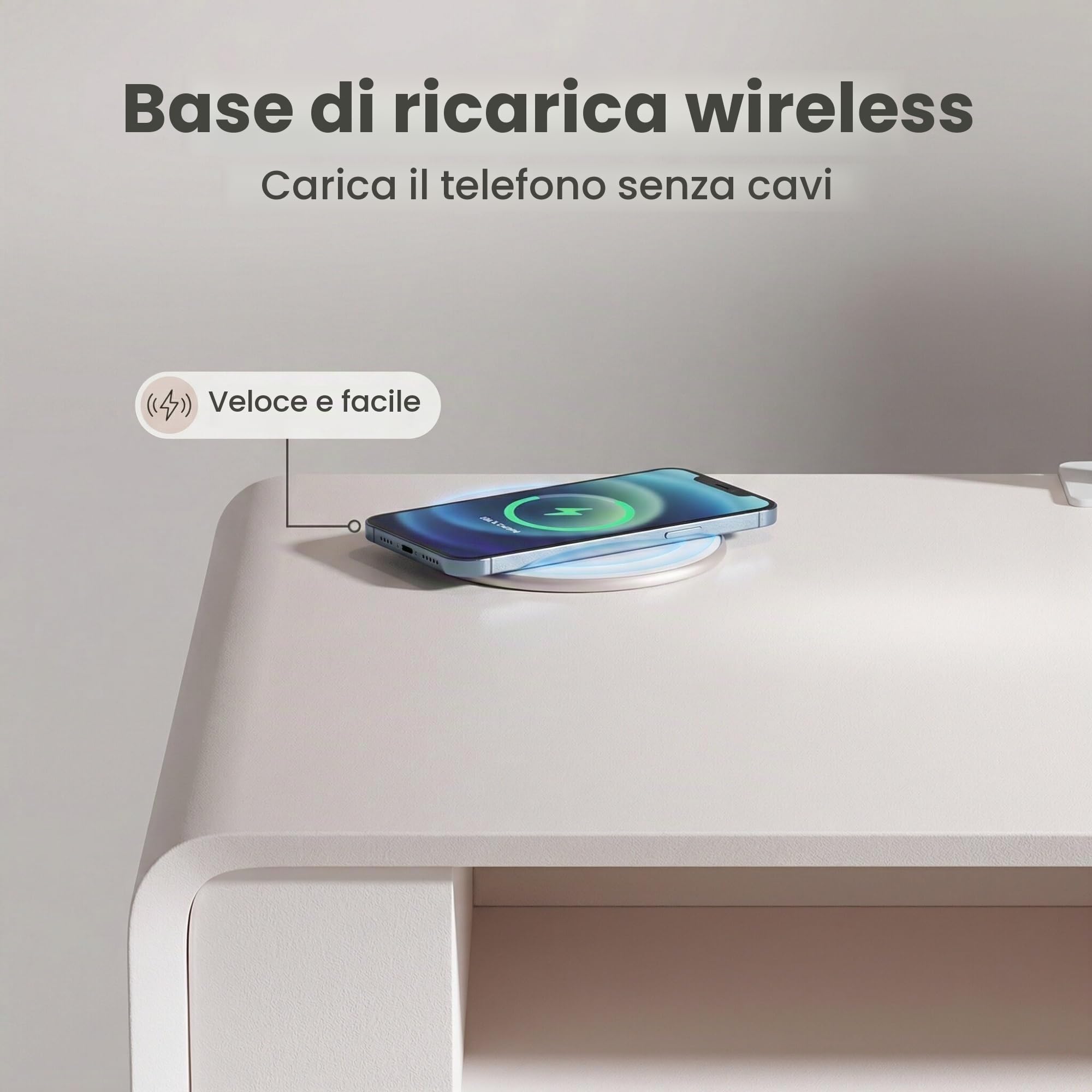 Tavolo Manicure Professionale – Aspiratore 80W, Illuminazione LED Anti-Ombre, Ricarica Wireless, 4 Cassetti + 1 Ripiano, Gambe in Legno | Salone di Bellezza & Uso Domestico(31.5IN/80CM)