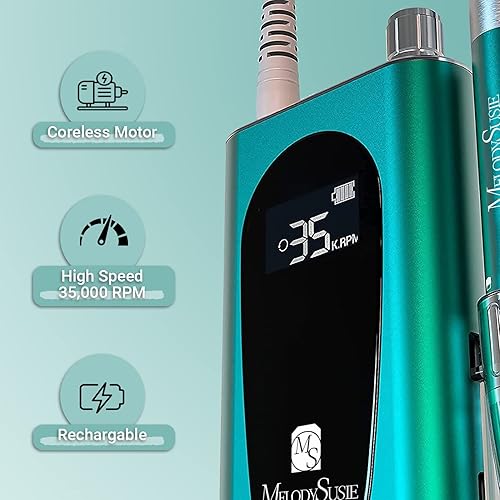 Miniatura 2 de MelodySusie Taladro de uñas profesional Sparkle Plus de 35000 rpm, con broca de uñas limpia para cutículas, broca de uñas con forma de bola,