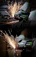 Vista 7 de WORKPRO Kit de amoladora angular inalámbrica de 20 V, 4-1/2 pulgadas, herramienta de amoladora angular ligera, batería de iones de litio de 4.0 Ah