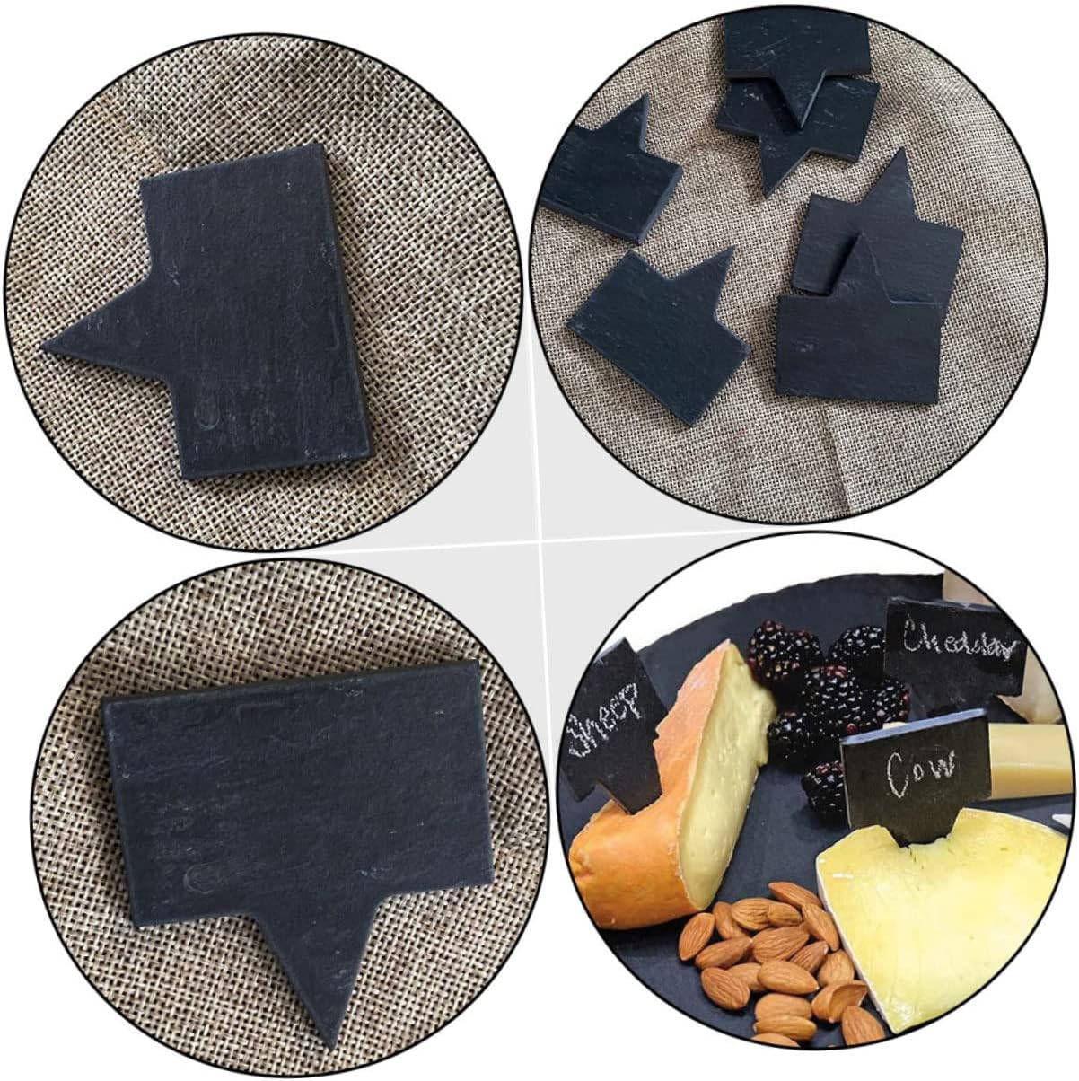 SHOWERORO 10pcs Cheese Markers Square Dessert Toppers for Cake Cheese and Plant Labels for Home Bakery and Party Decorations