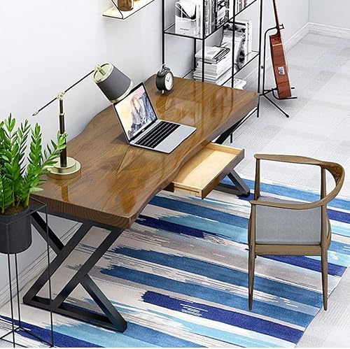 Miniatura 4 de Escritorio de madera maciza de metal para oficina en casa, escritorio largo, moderno, simple, grande, multifuncional, escritorio de conferencias,