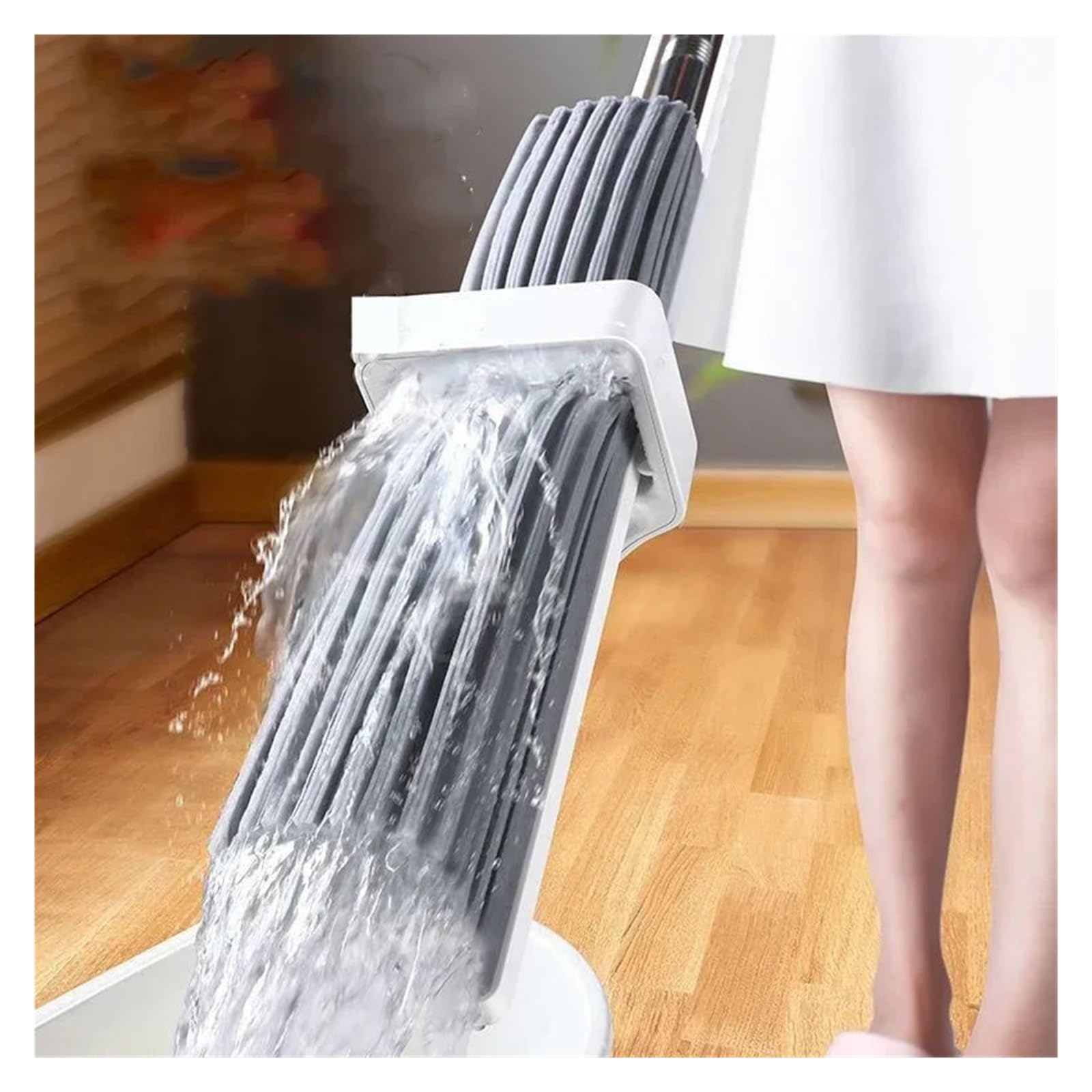 Trapeador Absorbente escurridor for Pisos Planos, baldosas, Limpieza del hogar, Lavado a Mano Gratuito, Limpiador Balai, colodión de Agua, fregado exprimido