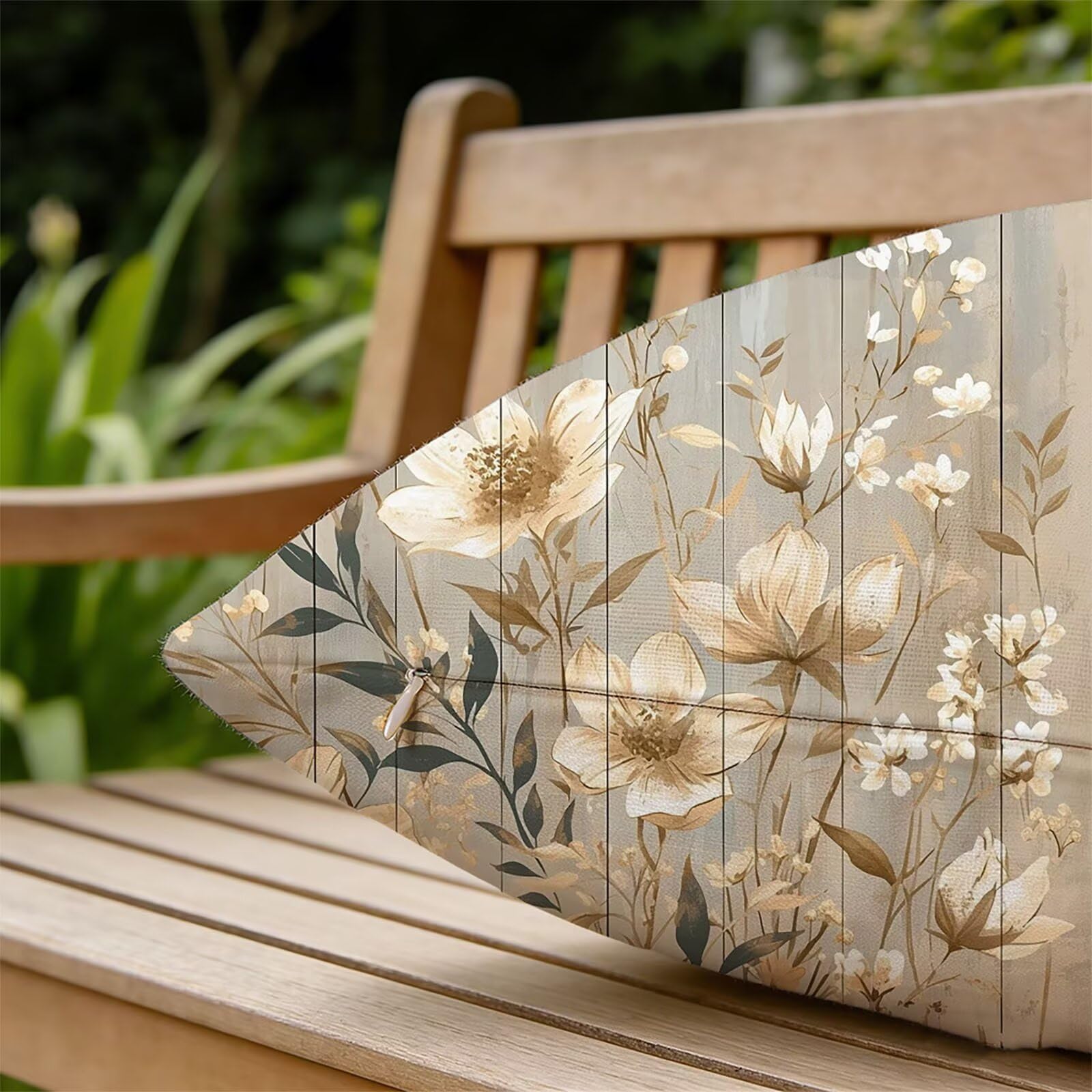 Housse de Coussin Canapé Botanique 75x75cm Exterieur Impermeable Flower Taie D'oreiller Décoratif Aesthetic Housse Coussin Decoration pour Chambre Sofa Jardin Balcon Terrasse Lot de 2. Q-515