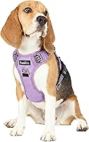 Vista 13 de Funfox Arnés para perro sin tirones, arnés de chaleco ajustable para mascotas, material súper suave con mango vertical, fácil control, paseo