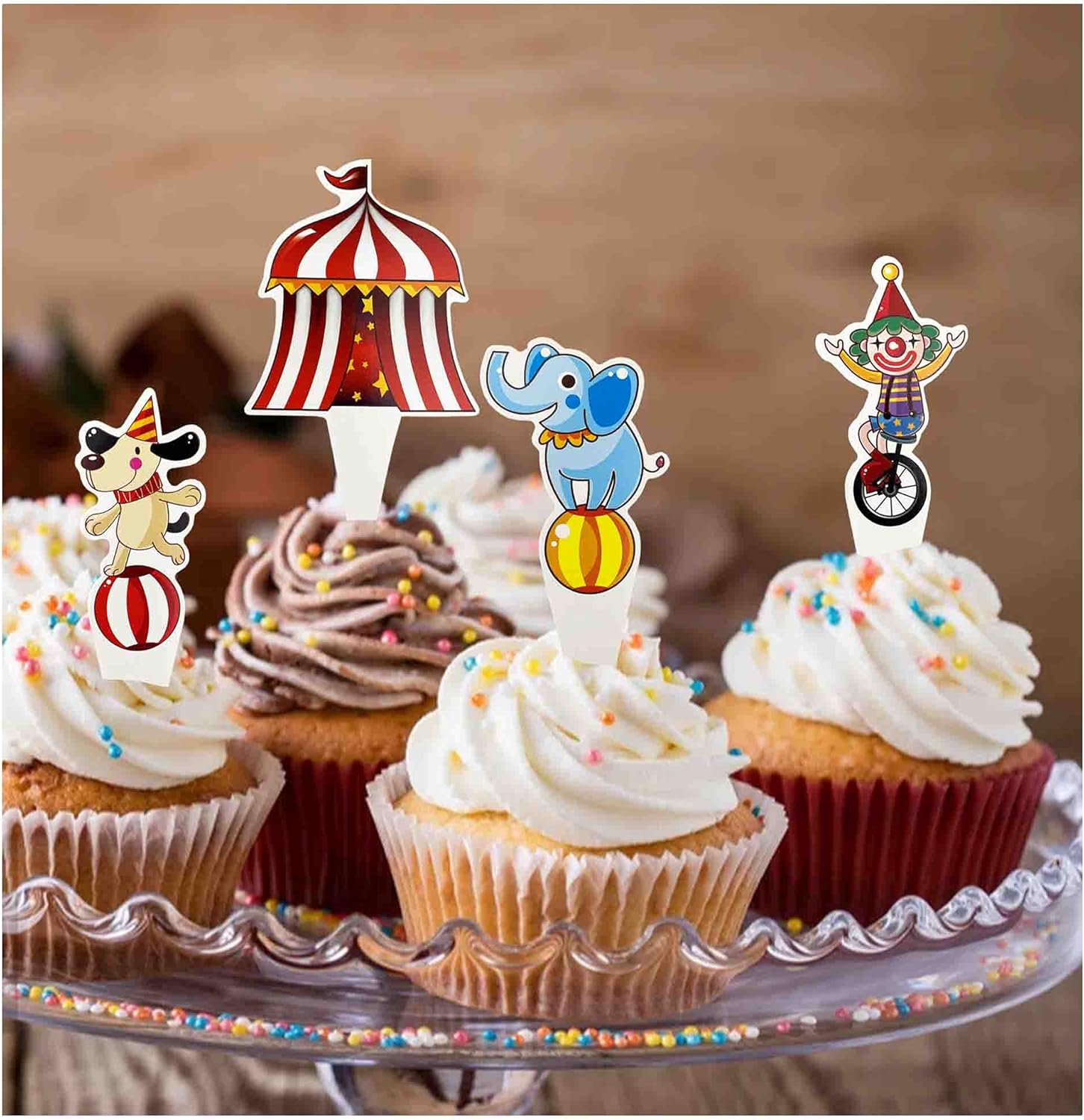 Buy 50 PCS Circus Animal Cupcake Topper for Kids Boys Girls Baby Shower