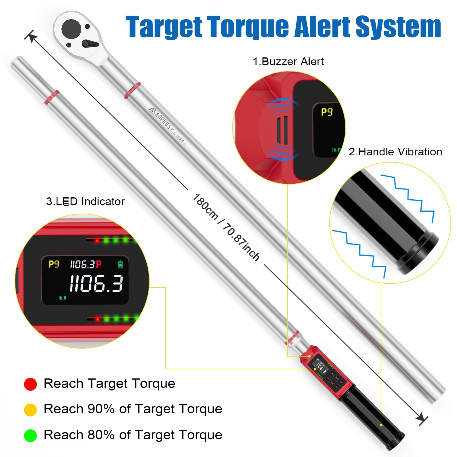 Snapklik.com : ANPUDS 1-Inch Drive Digital Torque Wrench, 16.6-1106.3 ...