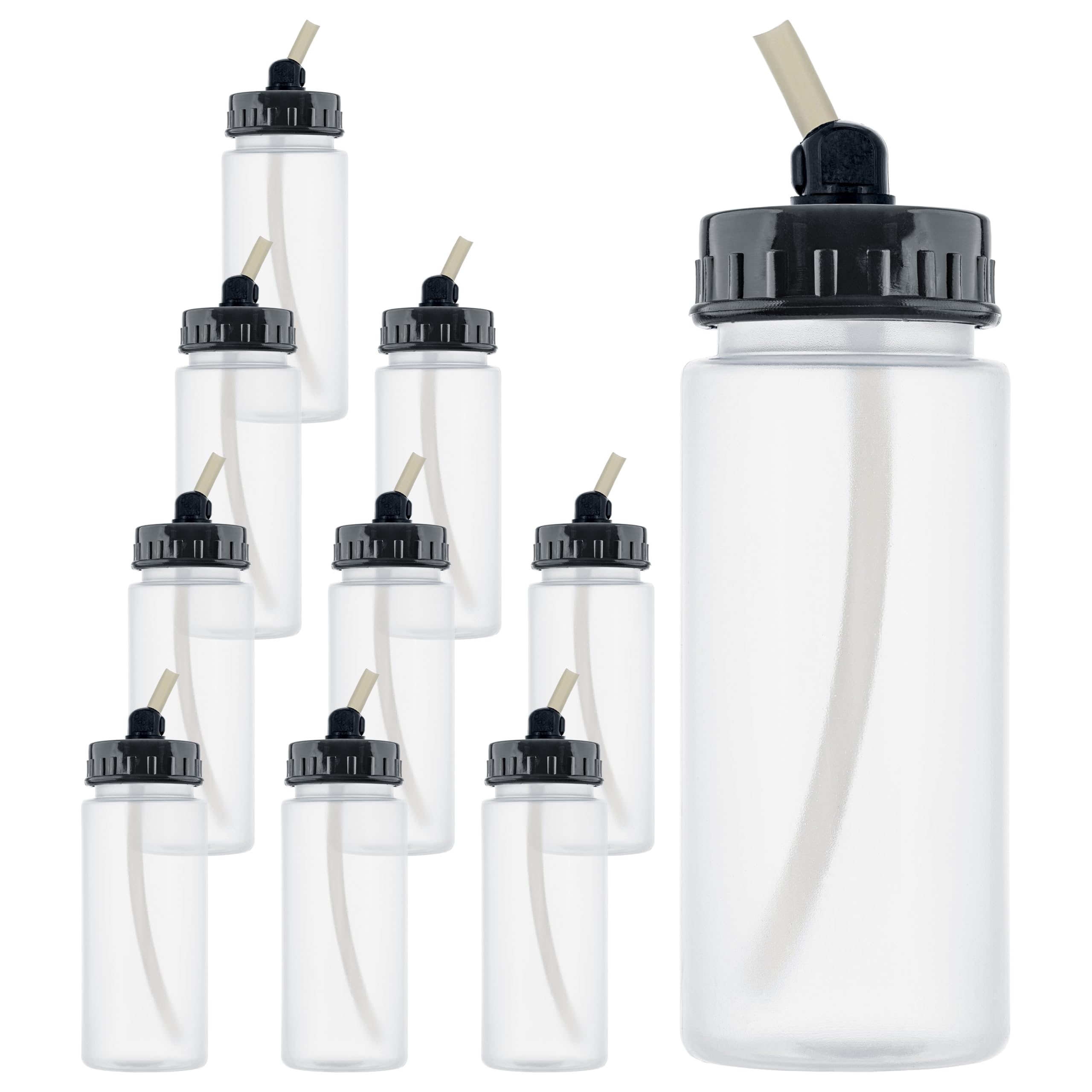 Master Airbrush Box of 10-Each TB-008 Empty 2.7-Ounce, (80cc) Plastic Bottles Jars Lid Adapter Dual-Action Siphon Feed Airbrush, Works with Dual Action Master, Badger, Paasche Iwata Airbrushes