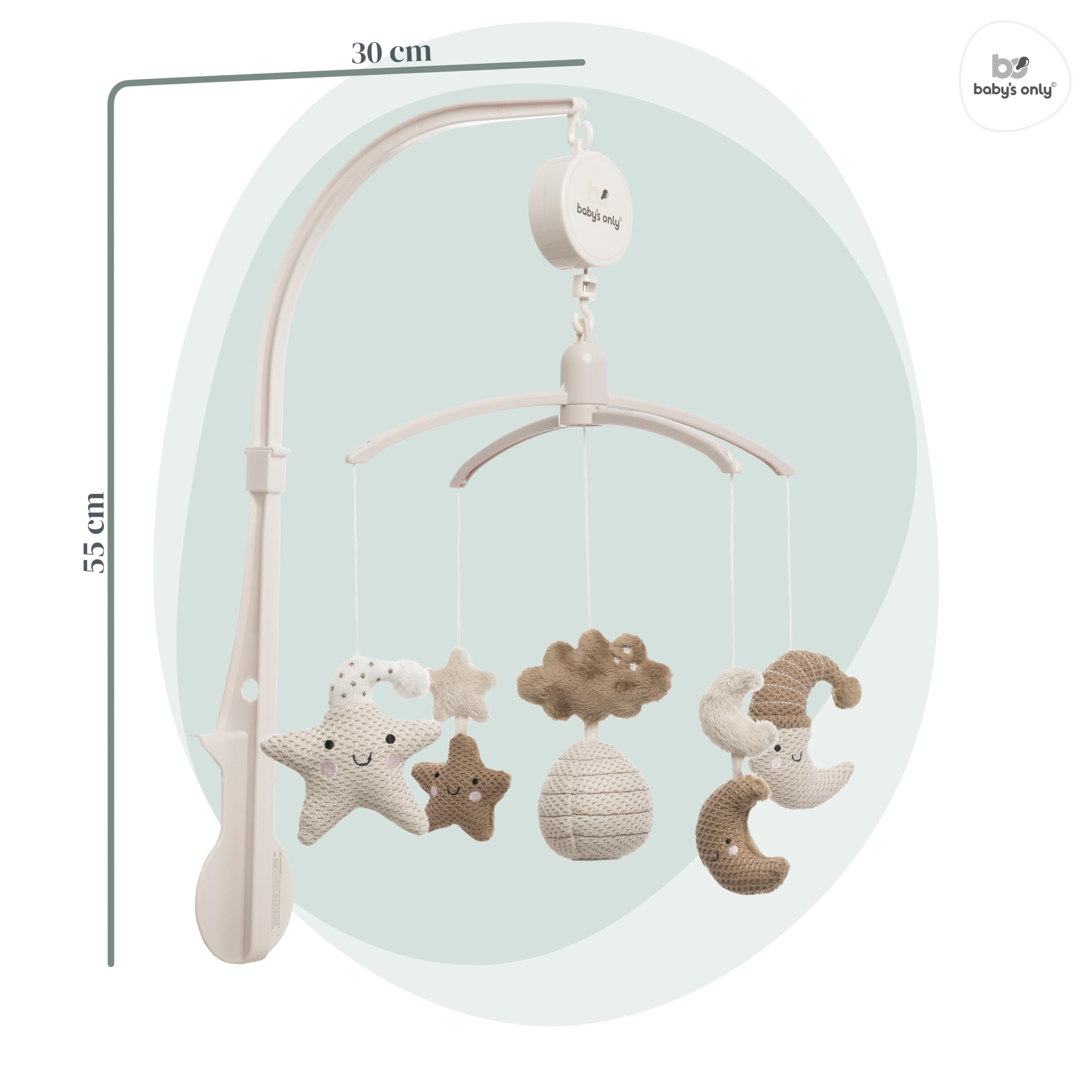 Baby's Only Giostrina musicale Heaven per bebè con figure lavorate a maglia Carillon musica Clay/Warm Linen