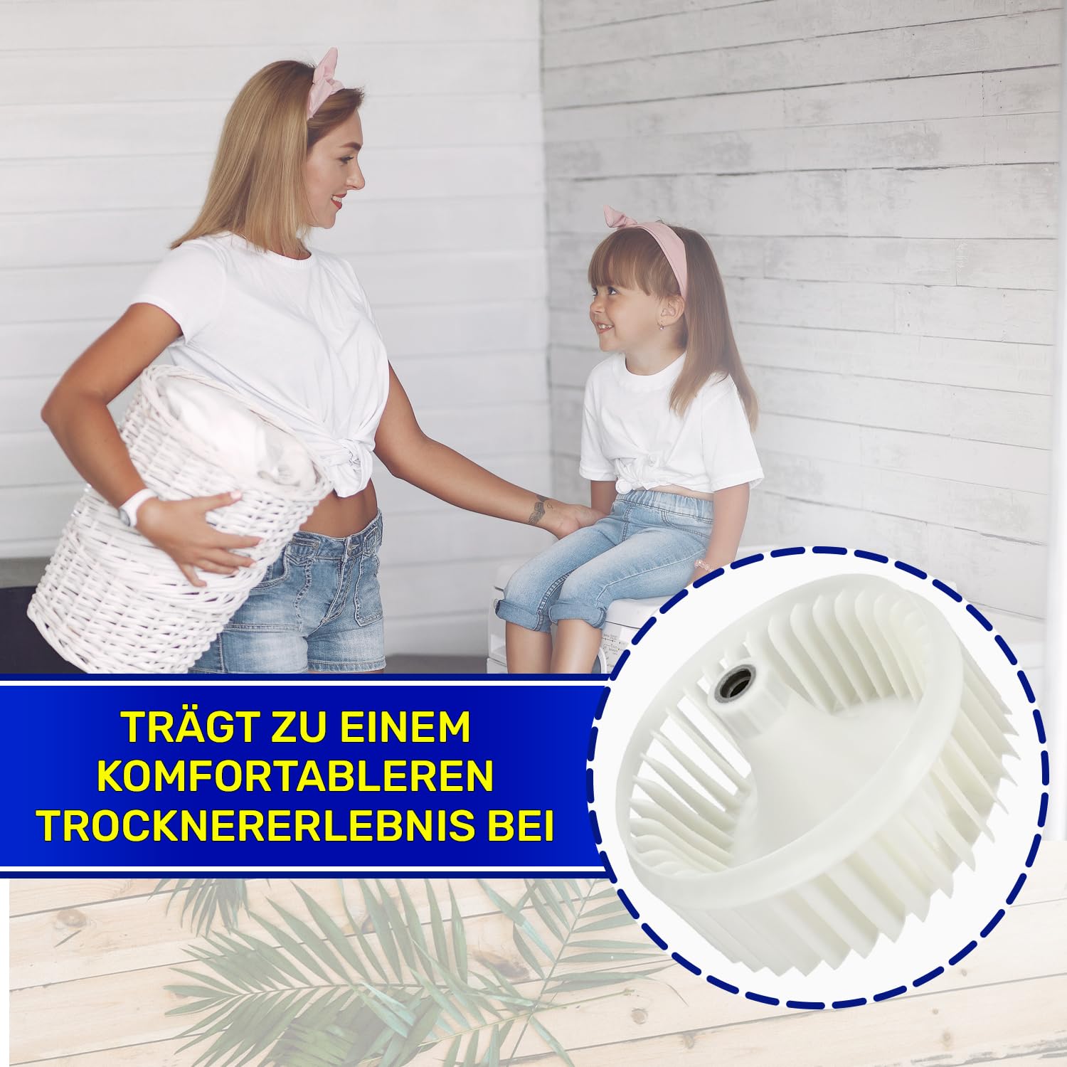 Lüfterrad für Trockner Ø 155 mm mit dem Originalcode C00526646 C00860600 für Indesit 488000526646 488000860600 für Whirlpool - Garantie 10 Jahre - MONTERAL