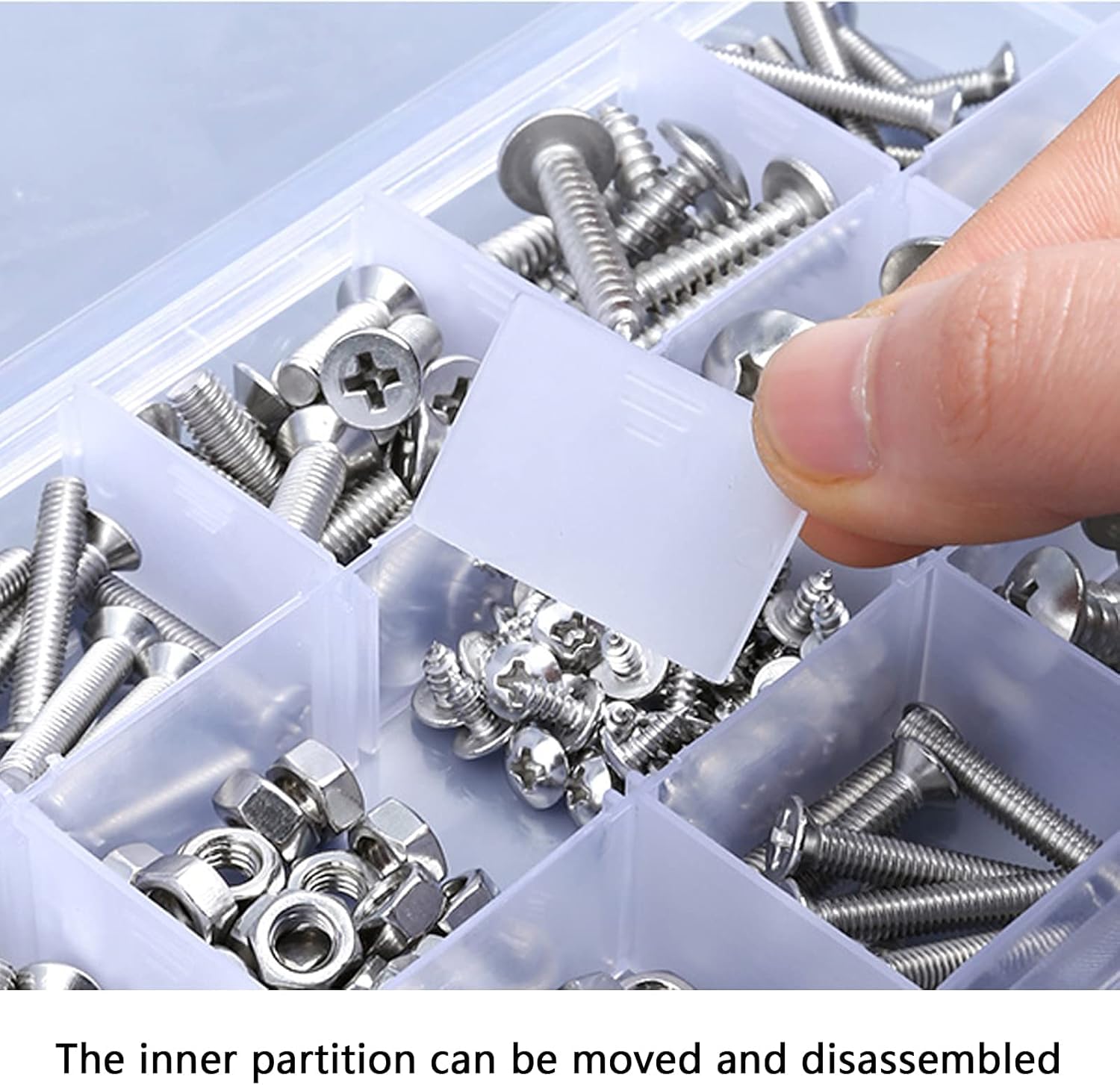 Paquete de 5 cajas organizadoras de plástico transparente de 36 rejillas con separadores ajustables, contenedor de almacenamiento para cuentas, manualidades, piezas, cartas, aparejos de pesca,