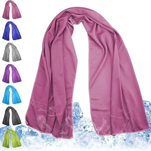 Toallas de hielo y sudor, 43.3 x 15.7 pulgadas, envolturas refrescantes para el calor del verano, enfriamiento rápido para gimnasio, correr, golf,