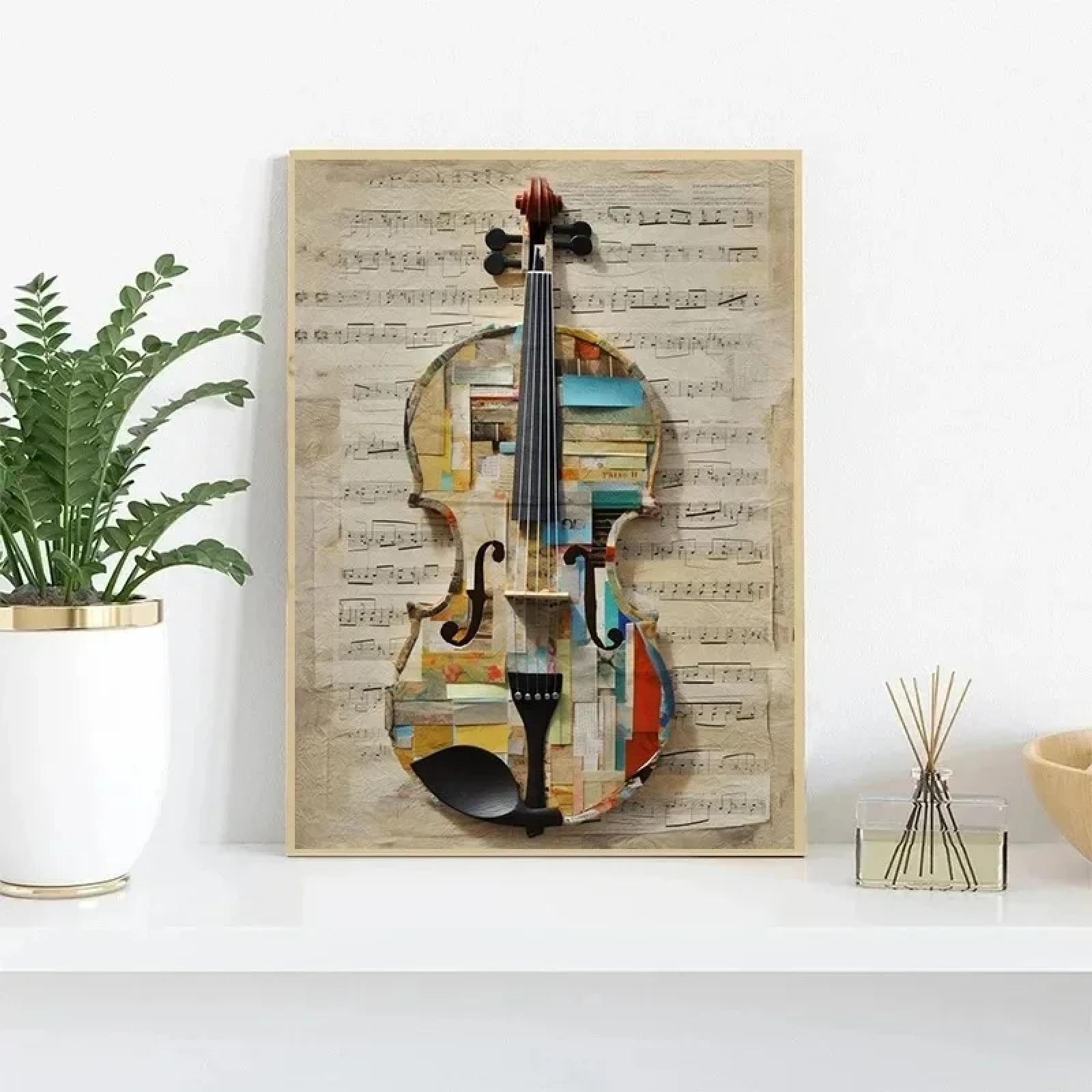 BMGKYAGL Stampa su tela vintage jazz rock vinile pop poster di strumenti musicali sax stampe arte murale arredamento casa cornice 50x70cm