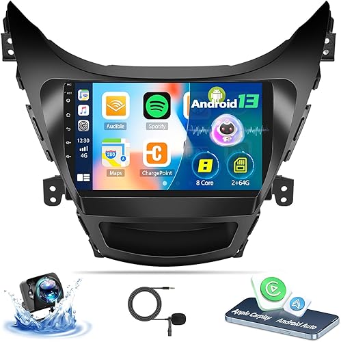 Miniatura 9 de 1+32G Android coche estéreo para Hyundai Elantra 2011 2012 2013 con Carplay Android reproductor multimedia auto 9 pulgadas pantalla táctil Radio