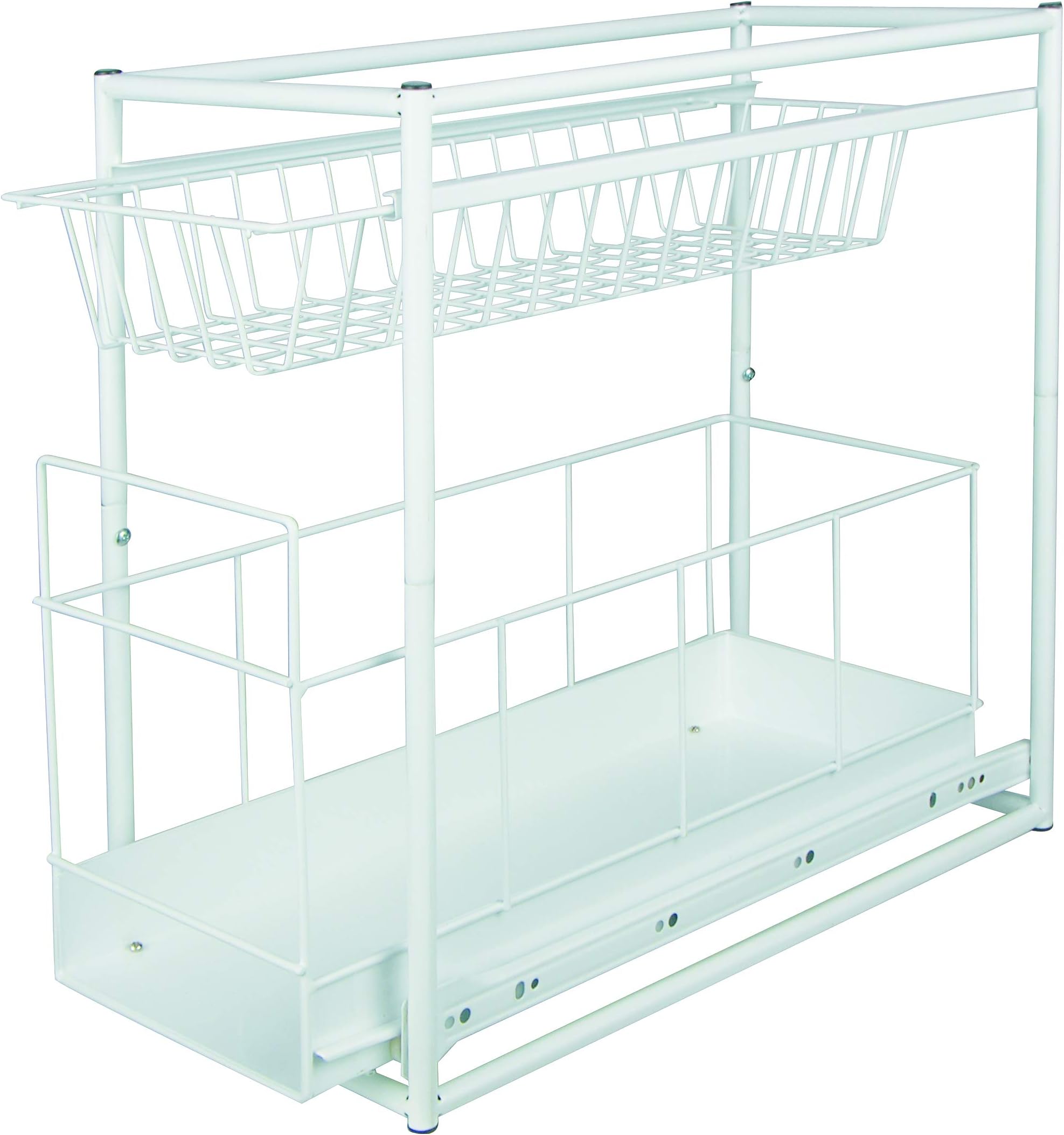 HI Under Sink Storage Rack Kitchen Unit Bathroom Cupboard Tidy 2 Tier Organiser
