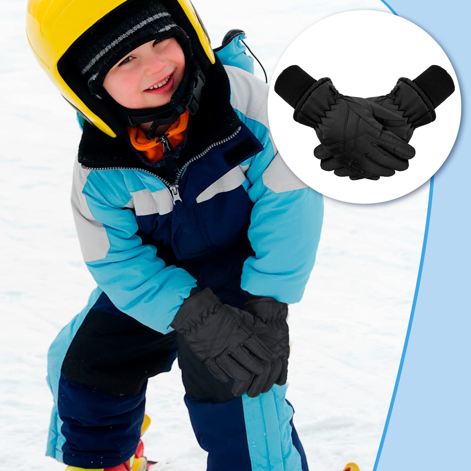 SATINIOR 2 Paires Gants de Ski d'enfants Gants de Sports Coupe-Vent Gants de Snowboard Thermiques