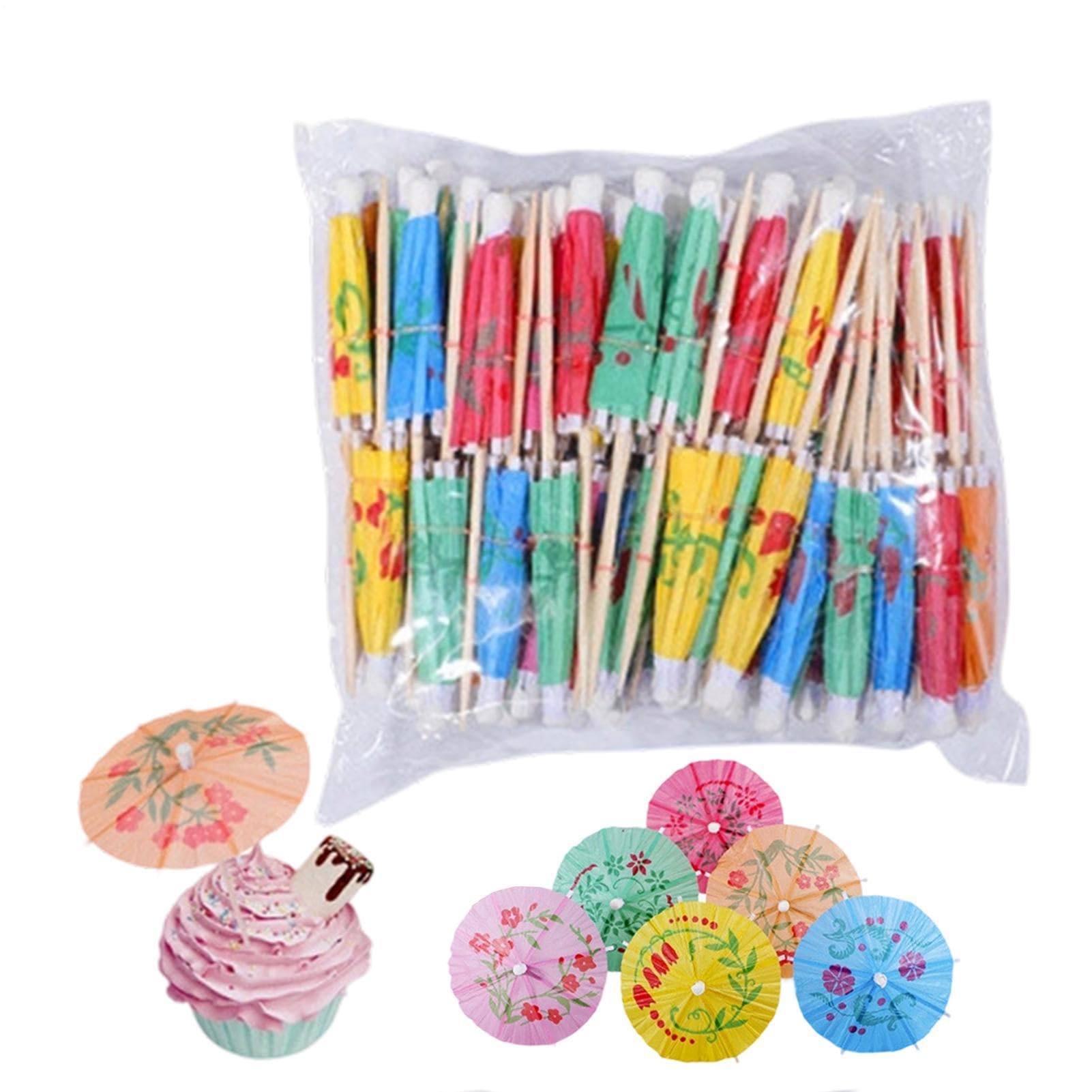 Palillos de Bebidas con Sombrilla para Fiesta de Cumpleaños y Bodas, 100 Uds