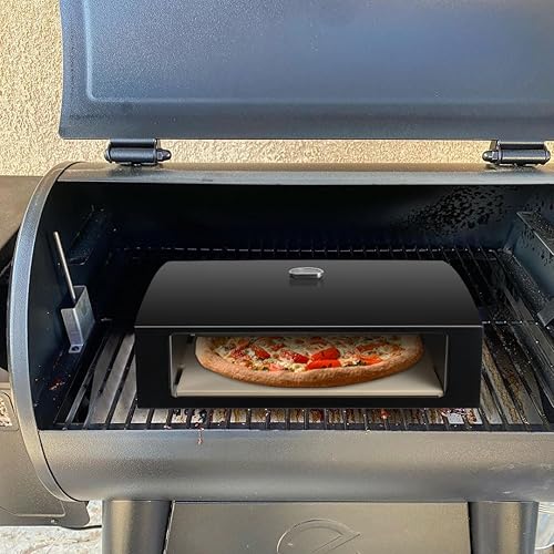 Miniatura 7 de Horno de pizza de cara abierta para parrilla, parrilla portátil con parte superior plana para pizza con piedra para pizza, cáscara de pizza y