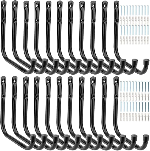 20 ganchos de almacenamiento de garaje resistentes, gancho de pared de garaje de 6.7 pulgadas para herramientas colgantes, escaleras, bicicletas,