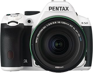 Pentax K-50 16MP Digital SLR Camera Kit with DA 18-135mm WR f3.5-5.6 Lens (White)