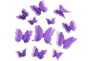 3D Butterfly Wall Decor, Purple