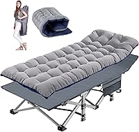 Vista 13 de NAIZEA Folding Camping Cots for Adults, Portable Cot with Mattress Heavy Duty Outdoor Bed with Carry Bag 1200d Oxford Cloth Sleeping Cots for