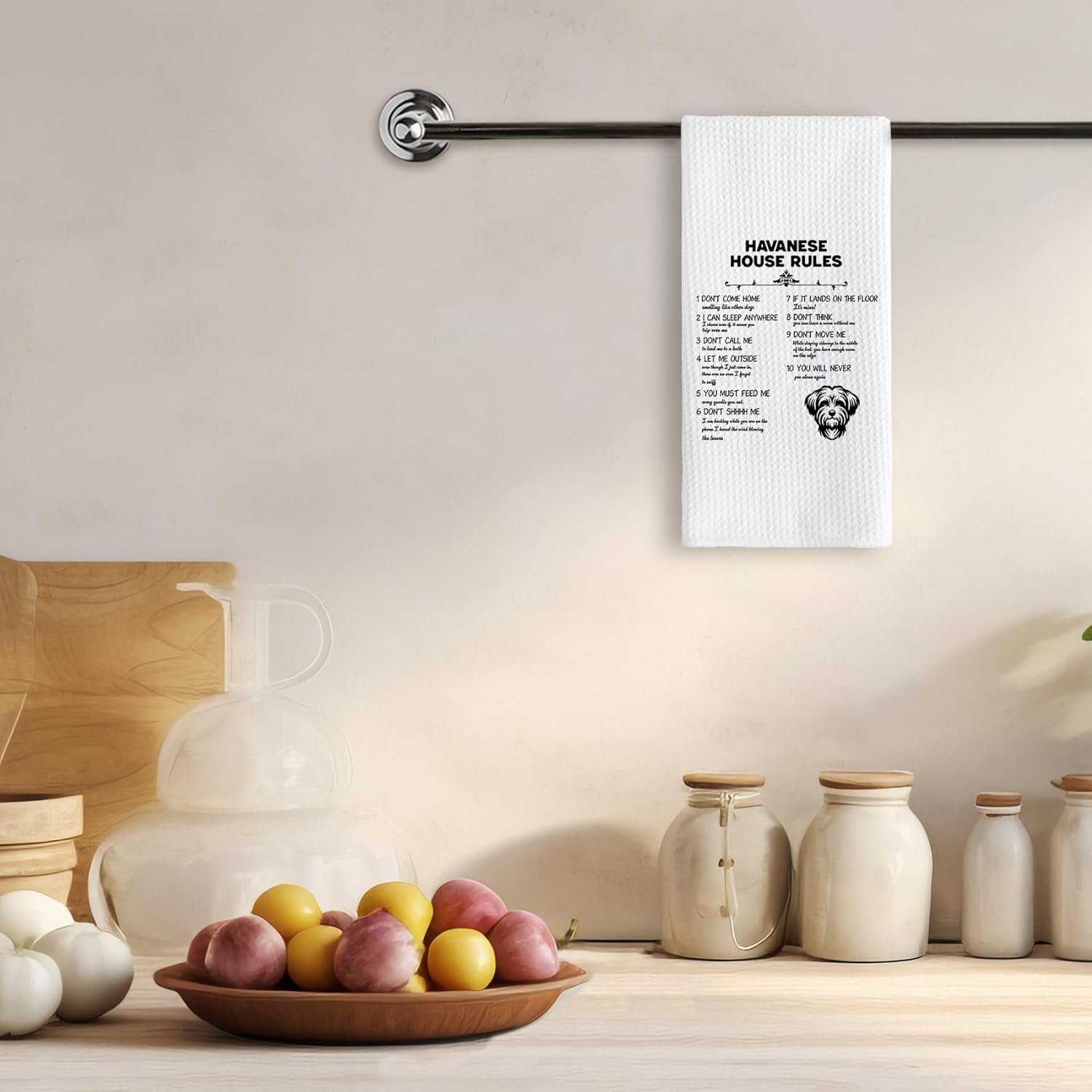 TNUW Funny Kitchen Towels 16X24In - Havanese Dog Gifts, Hand Tea Dish Towels for Kitchen & Bathroom Decor - Image 2