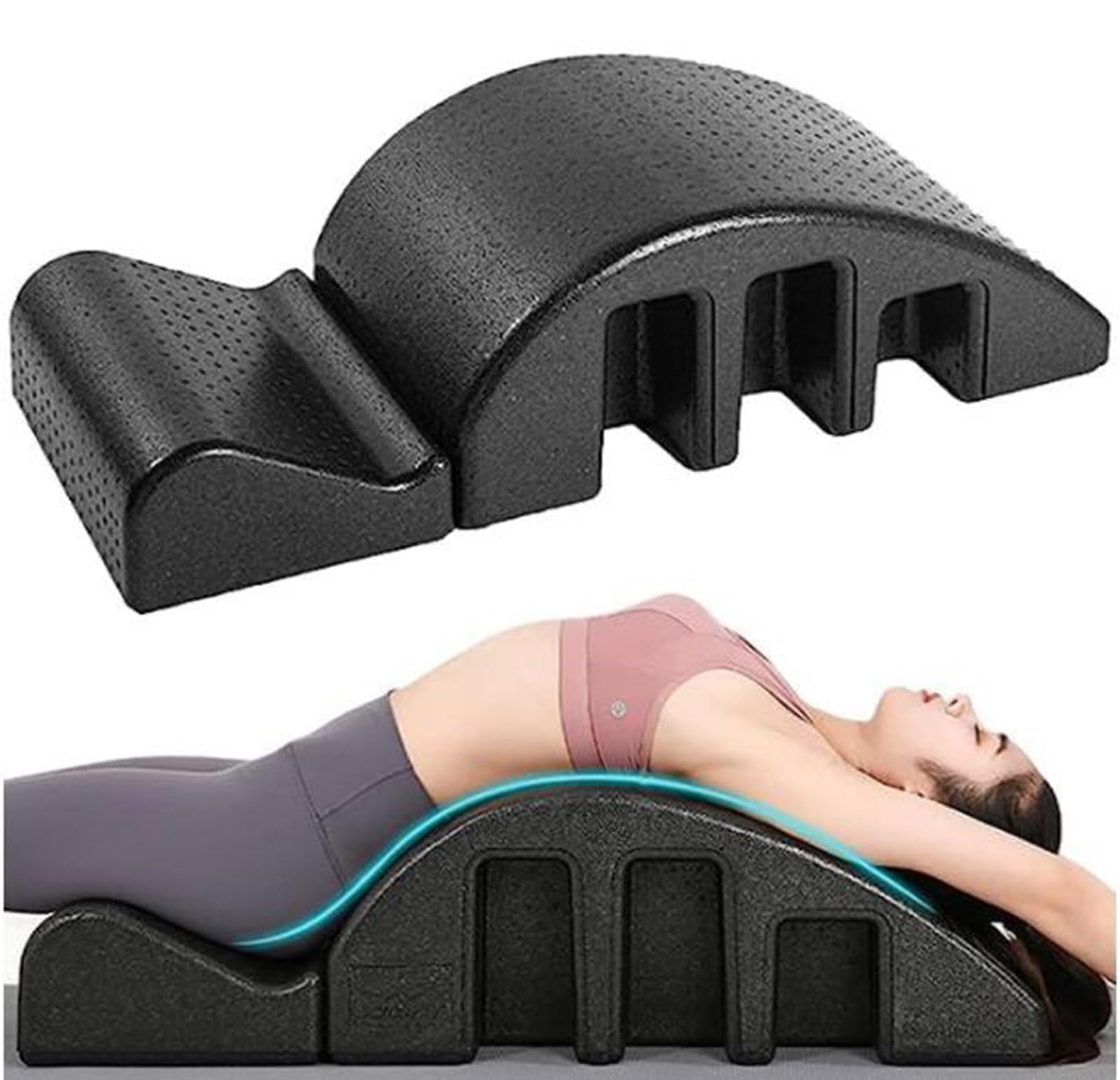 Correcteur De Colonne Vertébrale Pilates, Table De Massage Pilates Yoga Wedge, Correcteur De Colonne Vertébrale en Mousse d'arc EPP Détachable, pour Soulager Les Maux De Dos