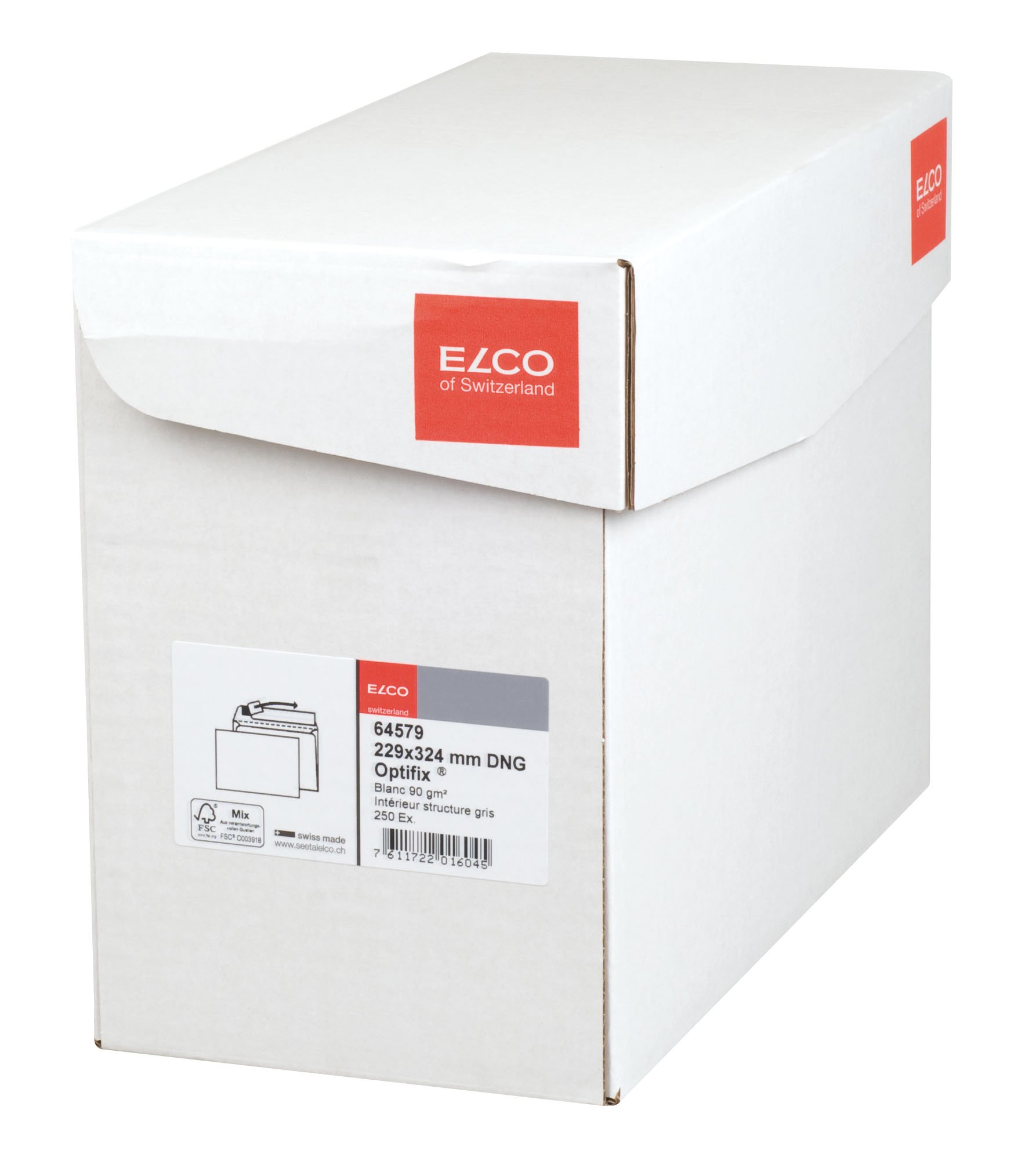 Elco 64579 - Caja de 250 sobres sin ventana (formato C4), color blanco