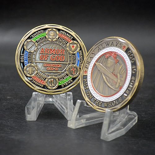 Miniatura 5 de Moneda de desafío de armadura de Dios, moneda de armadura completa de Dios