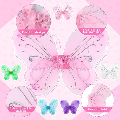 Miniatura 4 de Chivao 10 Pieces Fairy Wings Butterfly Wings Costume Birthday Christmas Holloween Party Favors Decoration
