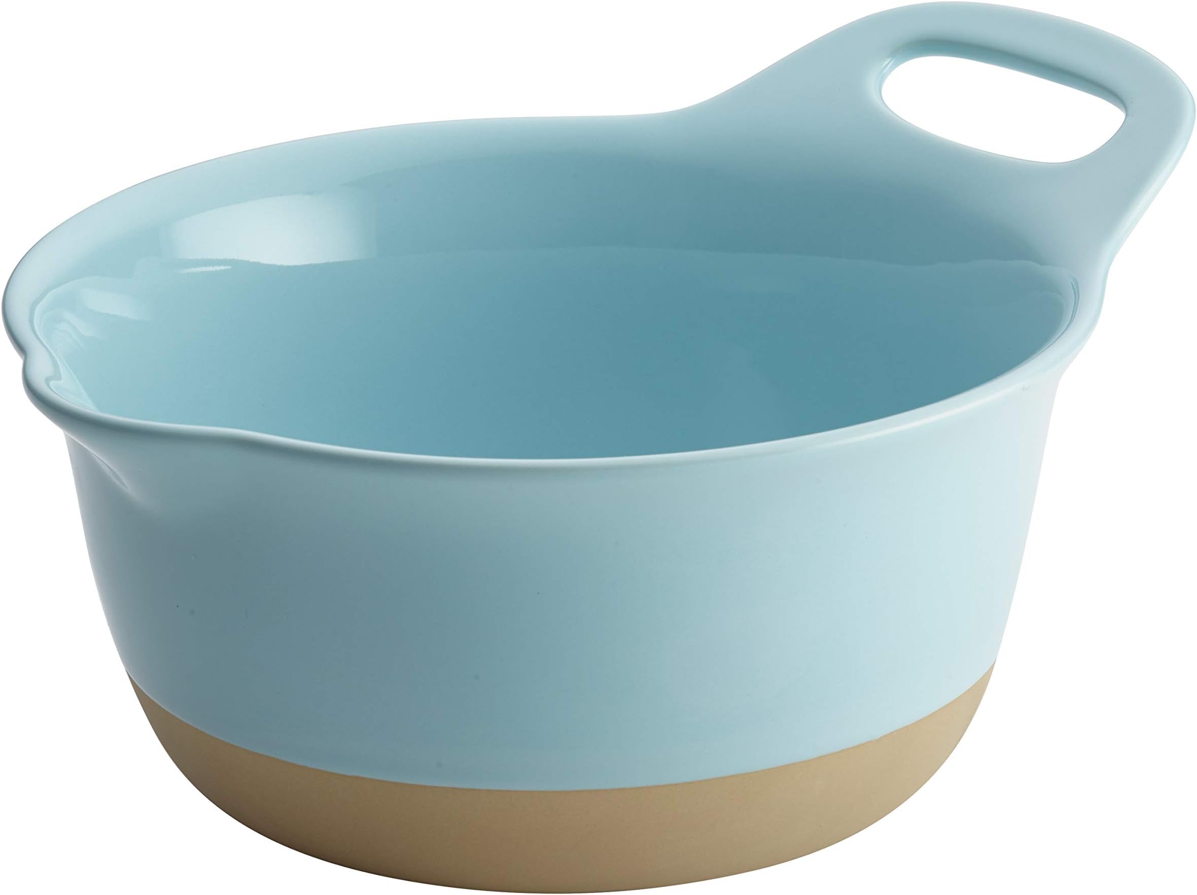 Rachael Ray Collection Ceramic Mixing Bowl Set, Light Blue, 3-Quart
