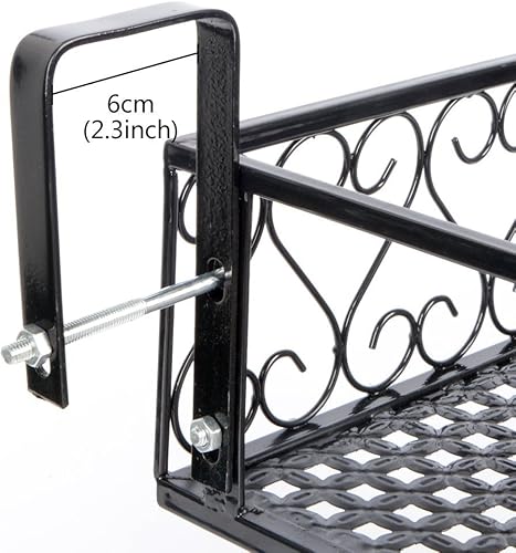 Miniatura 3 de Saim Estante para maceta de patio y balcón, soporte para maceta, cesta colgante de hierro con ganchos de 23.5 pulgadas para decoración de balcón,